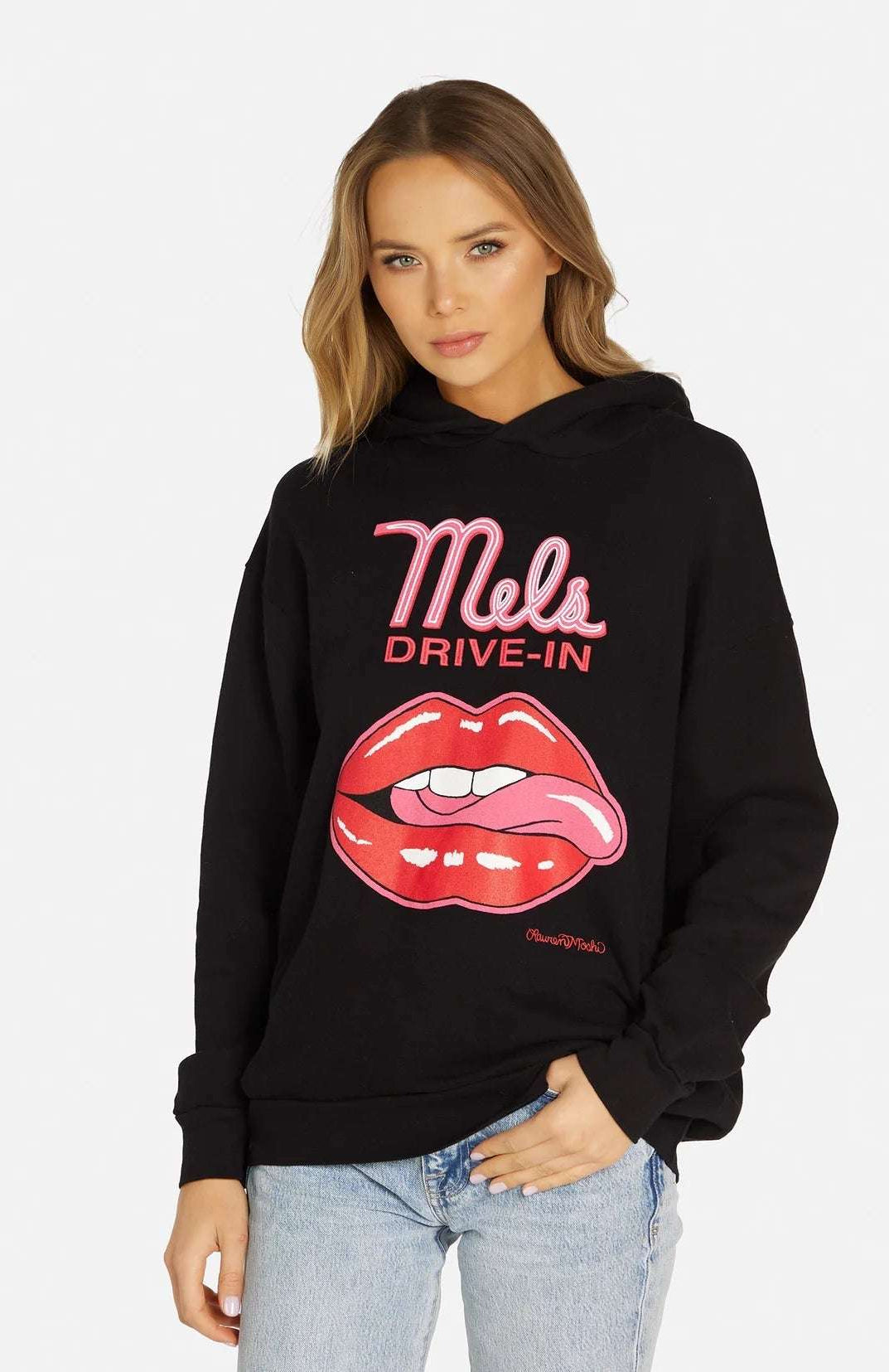 Lauren Moshi Harmony Mels Drive-In Hooded Sweater Sweatshirt by Lauren Moshi as seen on celebrities