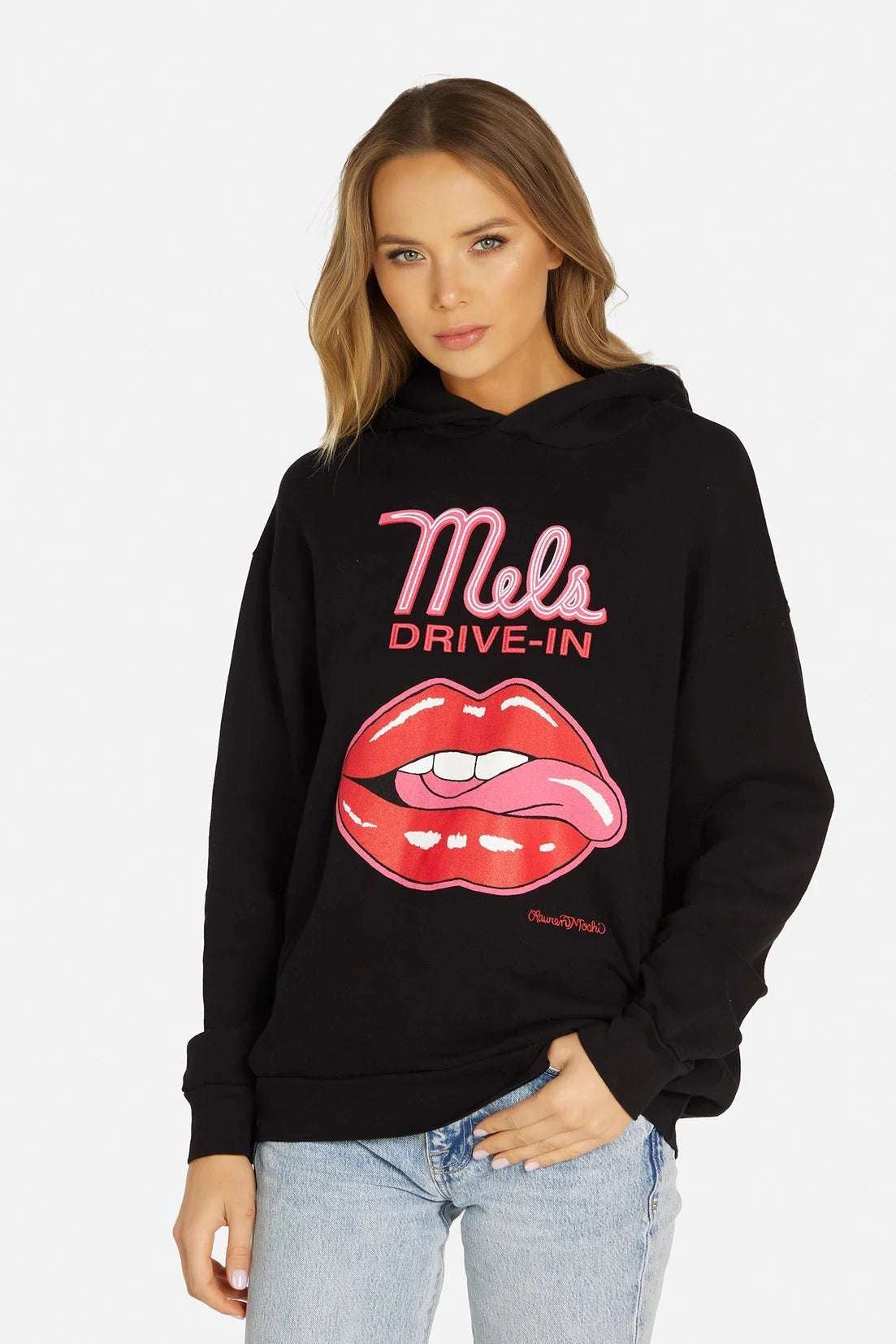Lauren Moshi Harmony Mels Drive-In Hooded Sweater Sweatshirt by Lauren Moshi as seen on celebrities