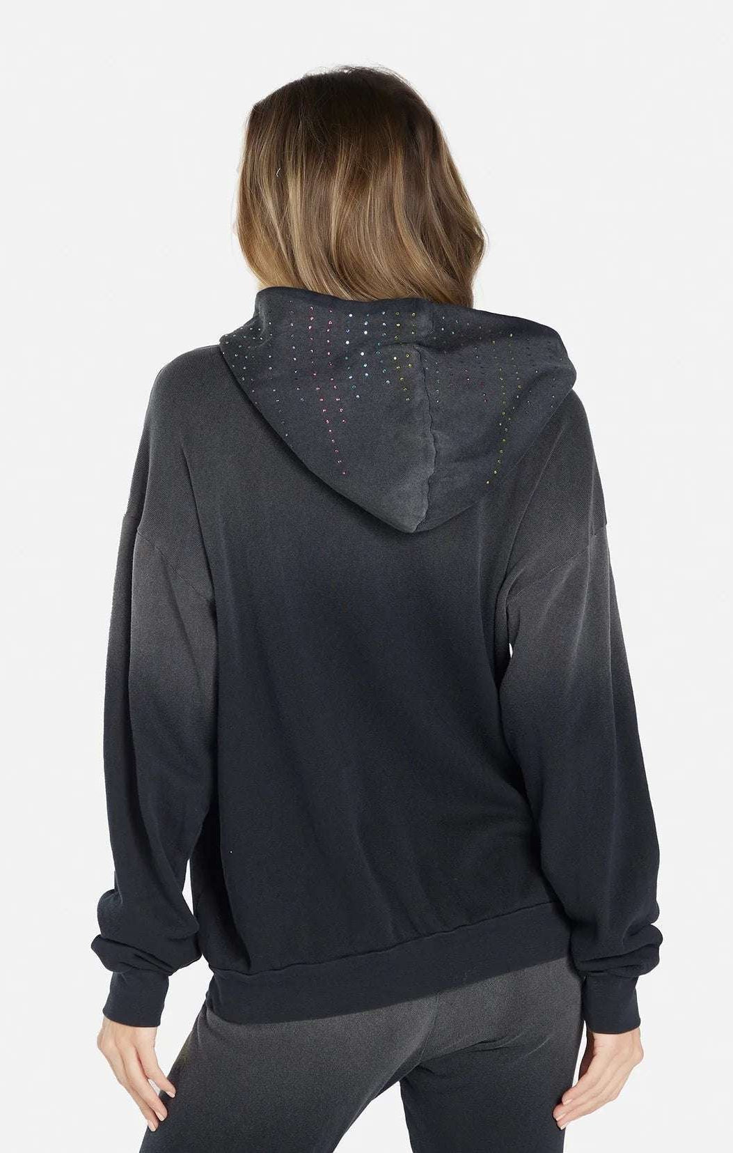 Shop Lauren Moshi Lauren Moshi Harmony Wild Wolf Hooded Sweatshirt Sweater for women – premium loungewear and festival fashion at Spoiled Brat