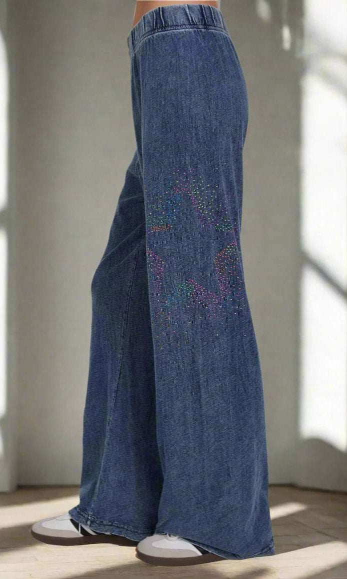 Shop Lauren Moshi Lauren Moshi Martina Neon Stud Starburst Trousers Joggers for women – premium loungewear and festival fashion at Spoiled Brat