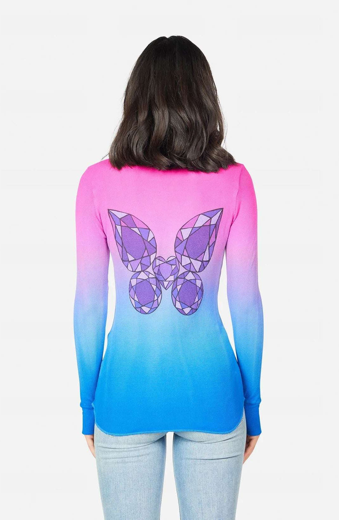 Lauren Moshi McKinley Diamond Butterfly Thermal Top Long Sleeved Top by Lauren Moshi as seen on celebrities