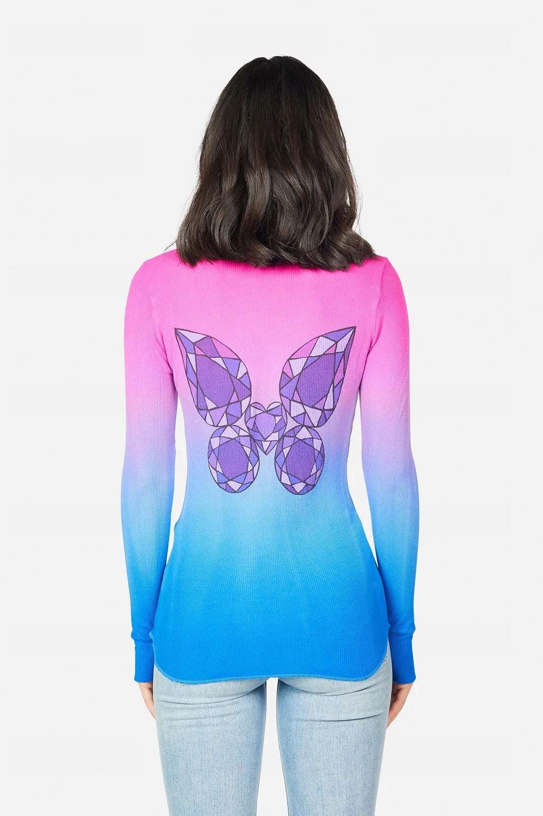 Lauren Moshi McKinley Diamond Butterfly Thermal Top Long Sleeved Top by Lauren Moshi as seen on celebrities
