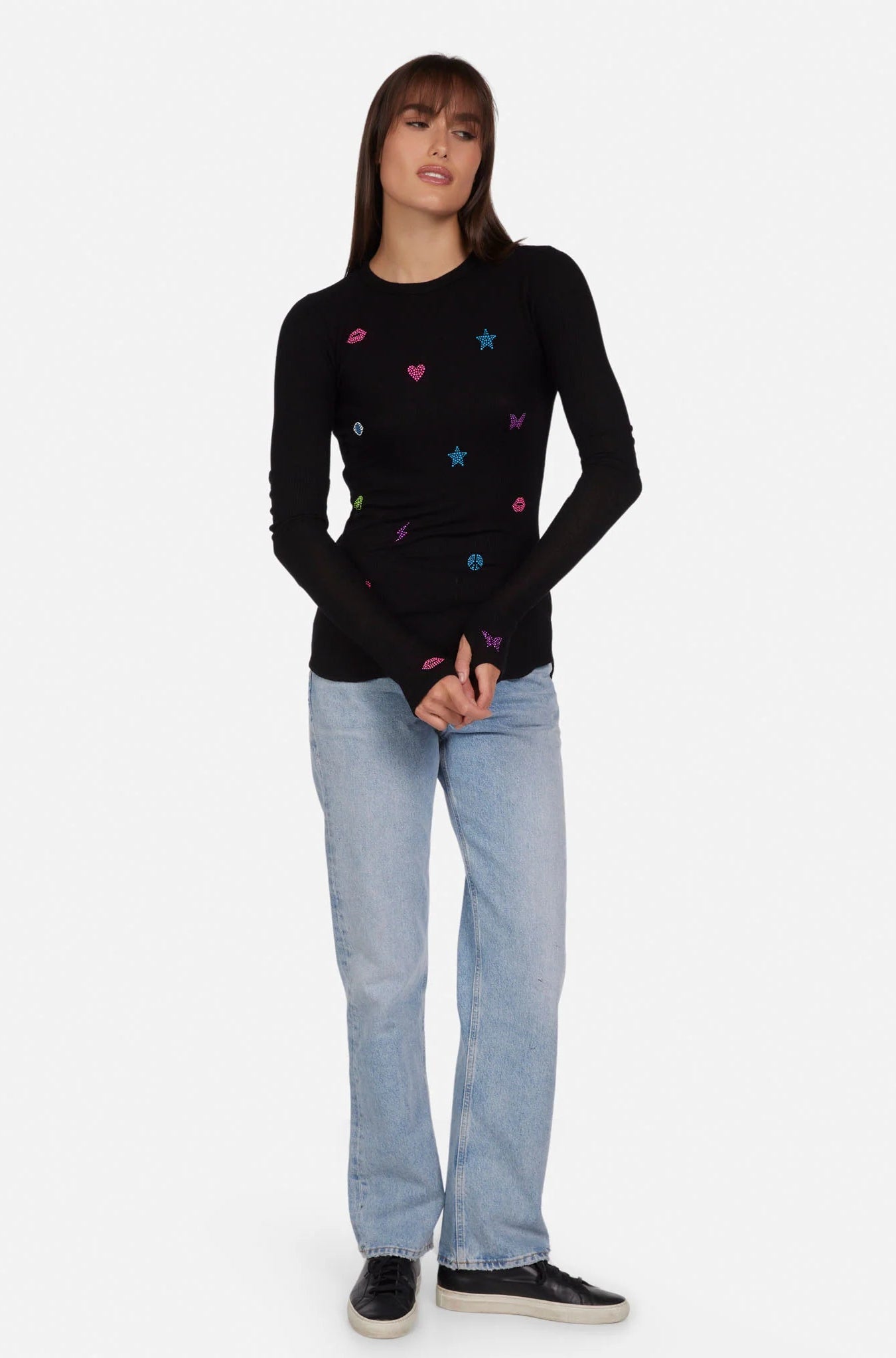 Lauren Moshi McKinley Neon Stud Elements Thermal Top - Spoiled Brat