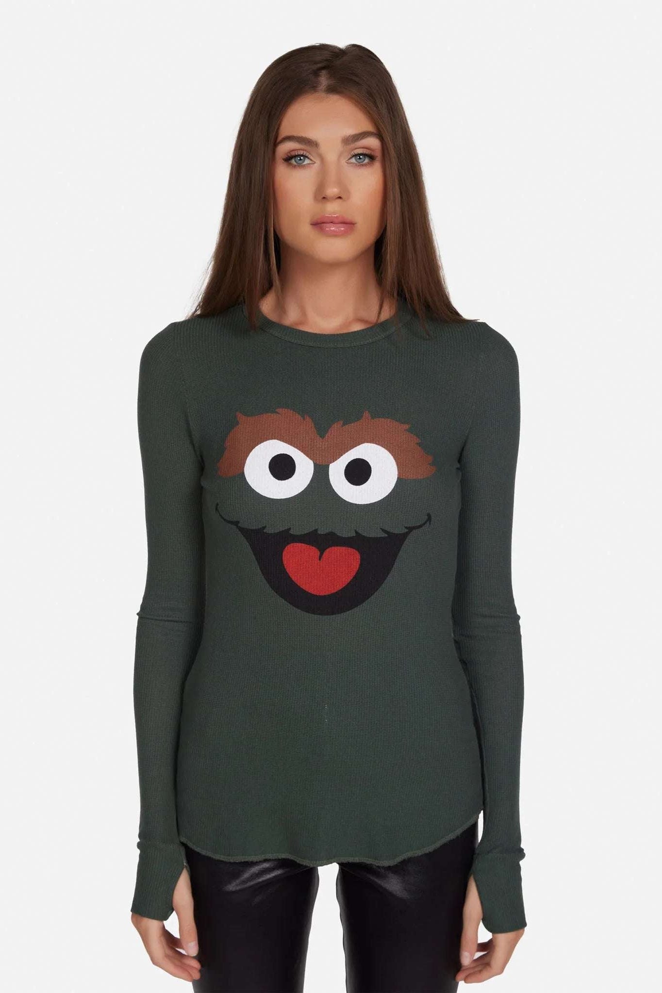 Shop Lauren Moshi Lauren Moshi McKinley Oscar The Grouch Long Sleeved Tee T-Shirt for women – premium loungewear and festival fashion at Spoiled Brat