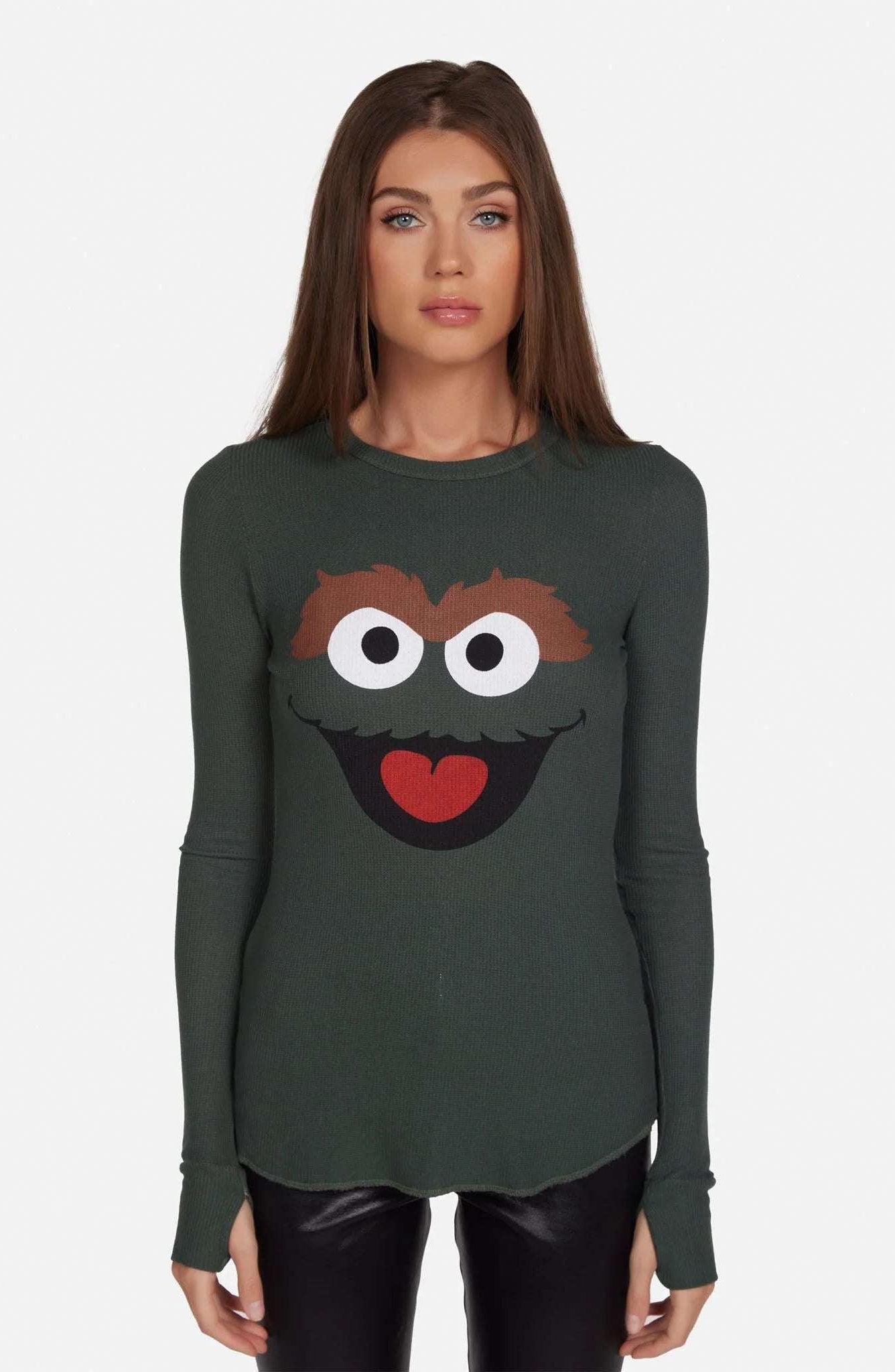 Shop Lauren Moshi Lauren Moshi McKinley Oscar The Grouch Long Sleeved Tee T-Shirt for women – premium loungewear and festival fashion at Spoiled Brat