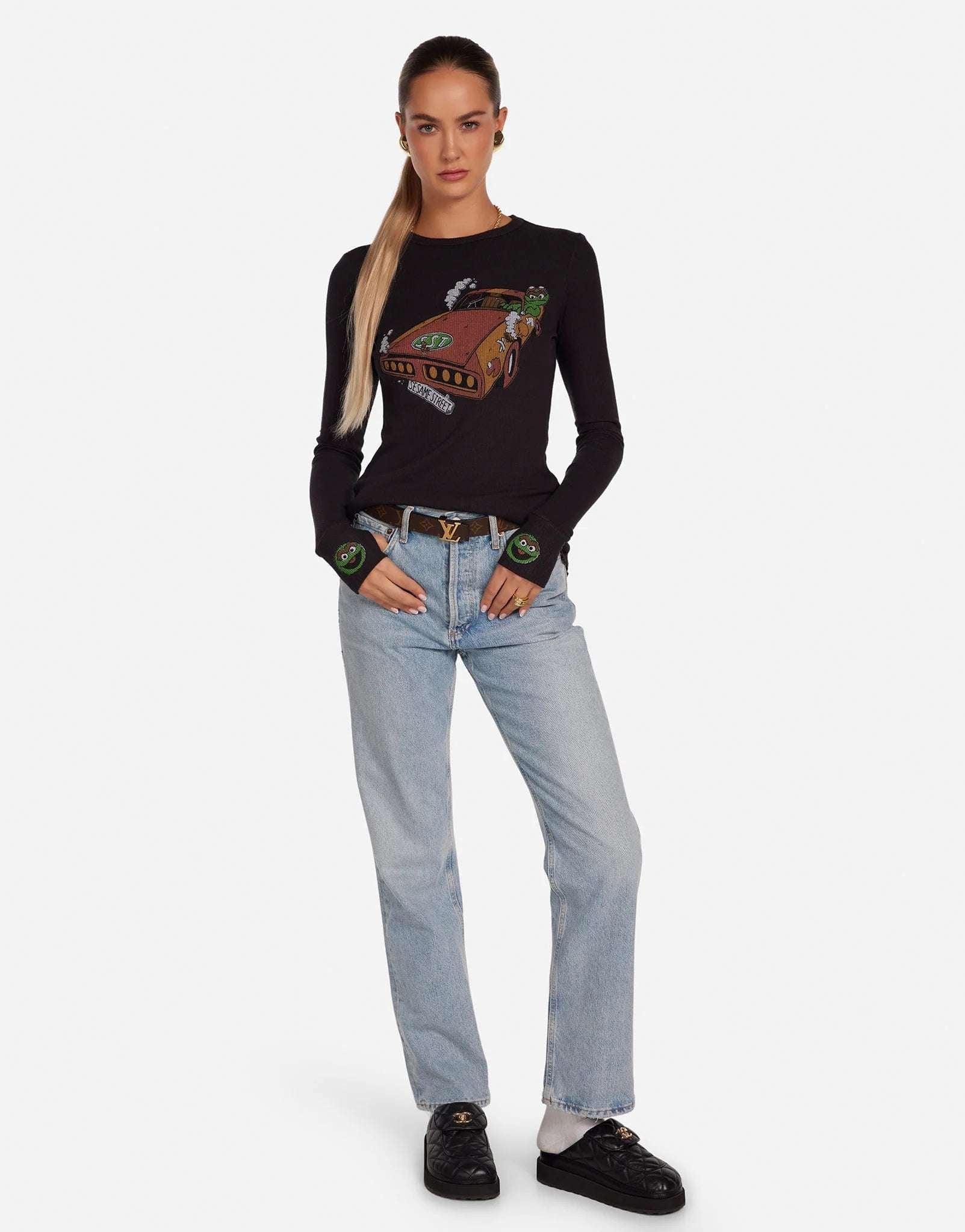 Lauren Moshi McKinley Oscar The Grouch Racing Long Sleeved Tee - Spoiled Brat