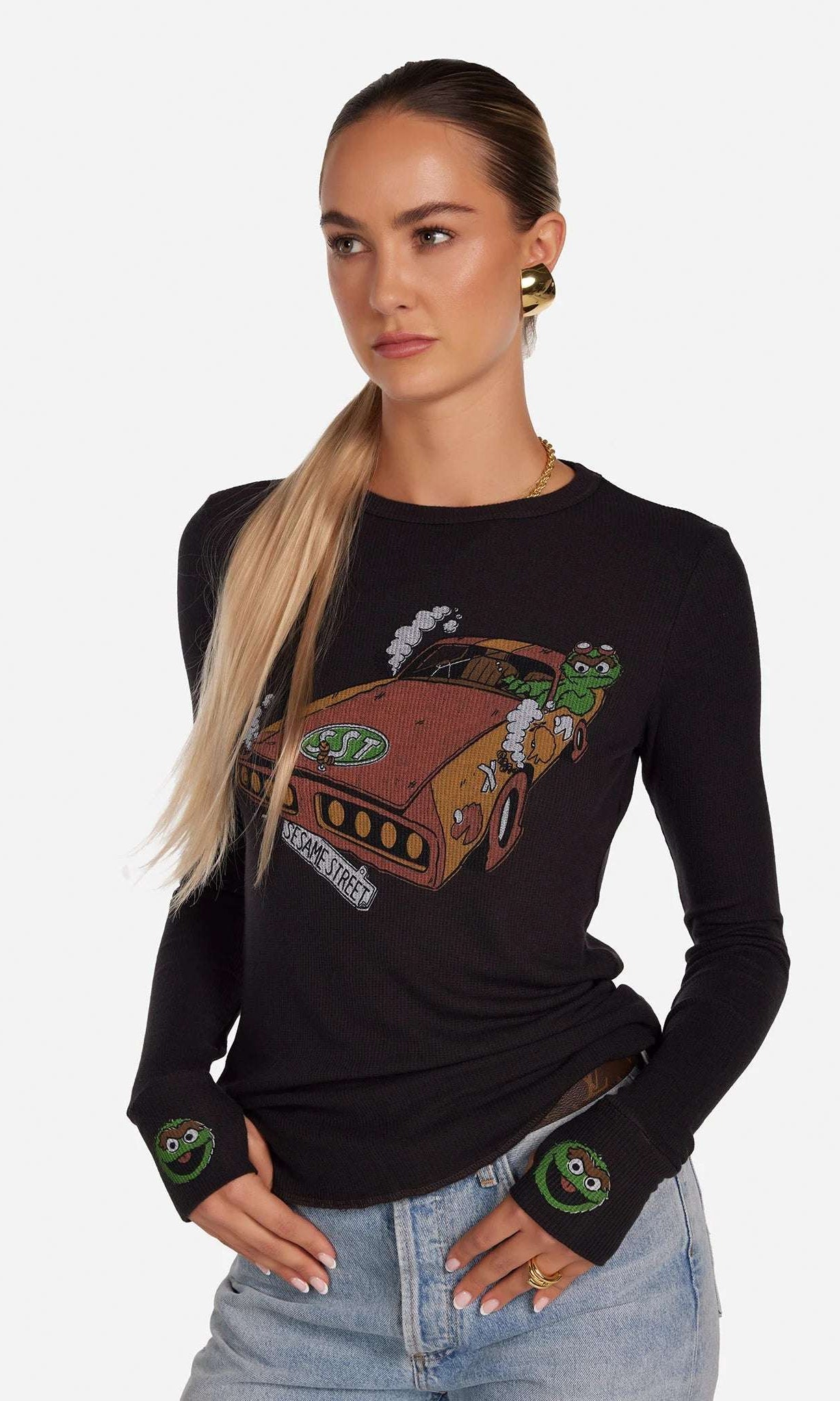 Shop Lauren Moshi Lauren Moshi McKinley Oscar The Grouch Racing Long Sleeved Tee Long Sleeved Top for women – premium loungewear and festival fashion at Spoiled Brat