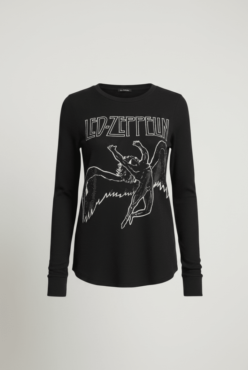 Shop Lauren Moshi Lauren Moshi McKinley X Led Zeppelin Outline Thermal Top Long Sleeved Top for women – premium loungewear and festival fashion at Spoiled Brat
