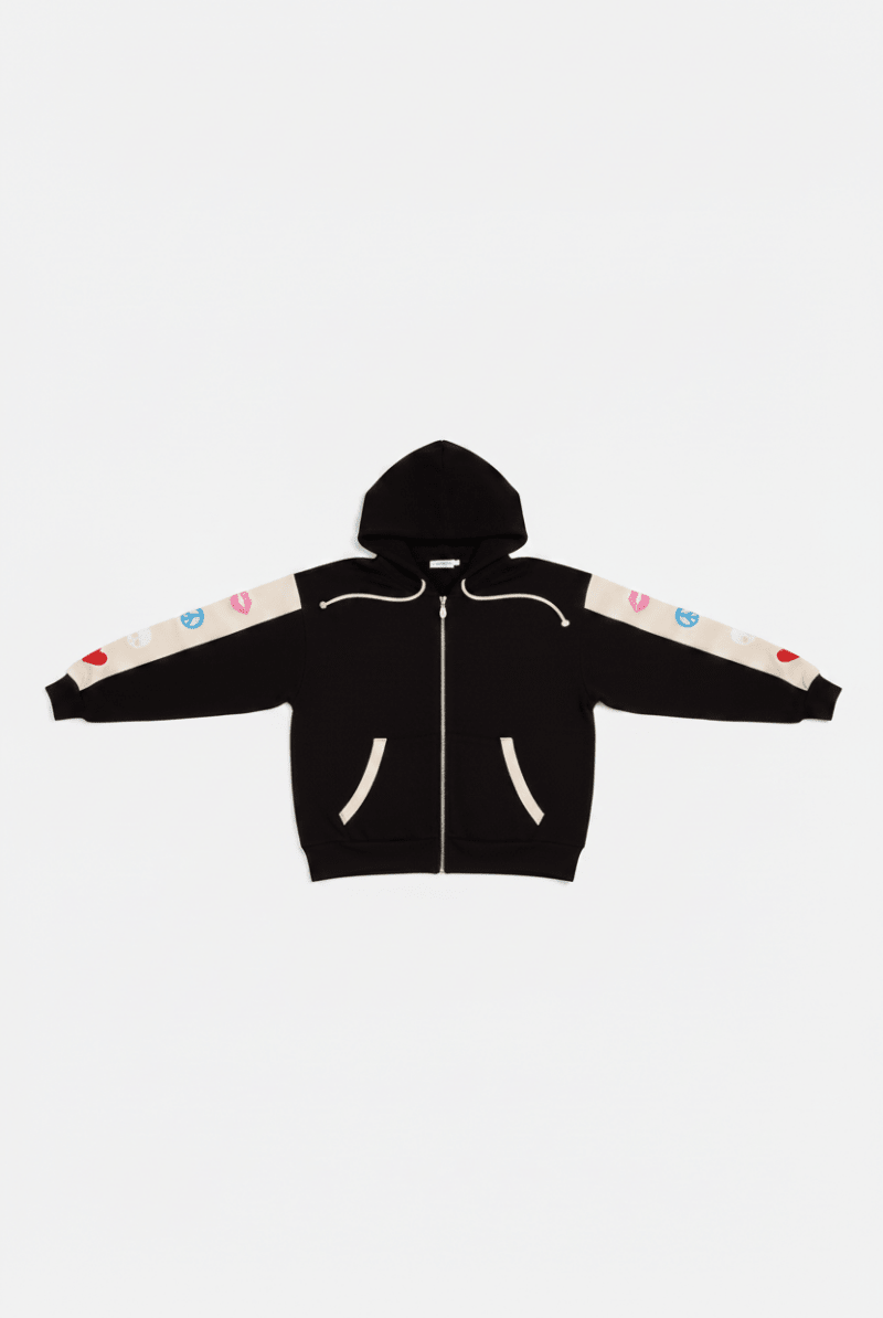 Shop Lauren Moshi Lauren Moshi Shanley Elements Zip Hoodie as seen on Courtney Green Sweater for women – premium loungewear and festival fashion at Spoiled Brat