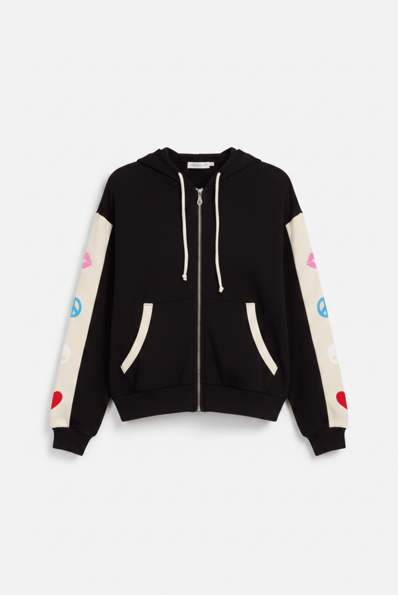 Shop Lauren Moshi Lauren Moshi Shanley Elements Zip Hoodie as seen on Courtney Green Sweater for women – premium loungewear and festival fashion at Spoiled Brat