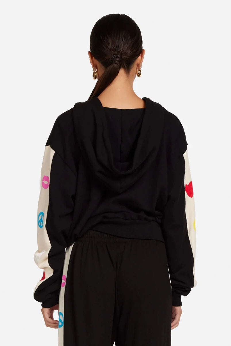 Shop Lauren Moshi Lauren Moshi Shanley Elements Zip Hoodie as seen on Courtney Green Sweater for women – premium loungewear and festival fashion at Spoiled Brat