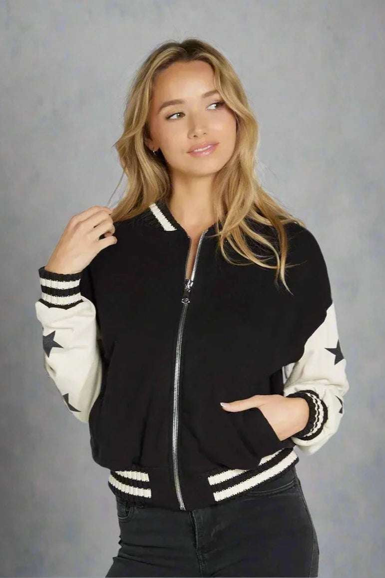 Shop Lauren Moshi Lauren Moshi Taissa Stars Zip Jacket Zip Up Hoodie for women – premium loungewear and festival fashion at Spoiled Brat