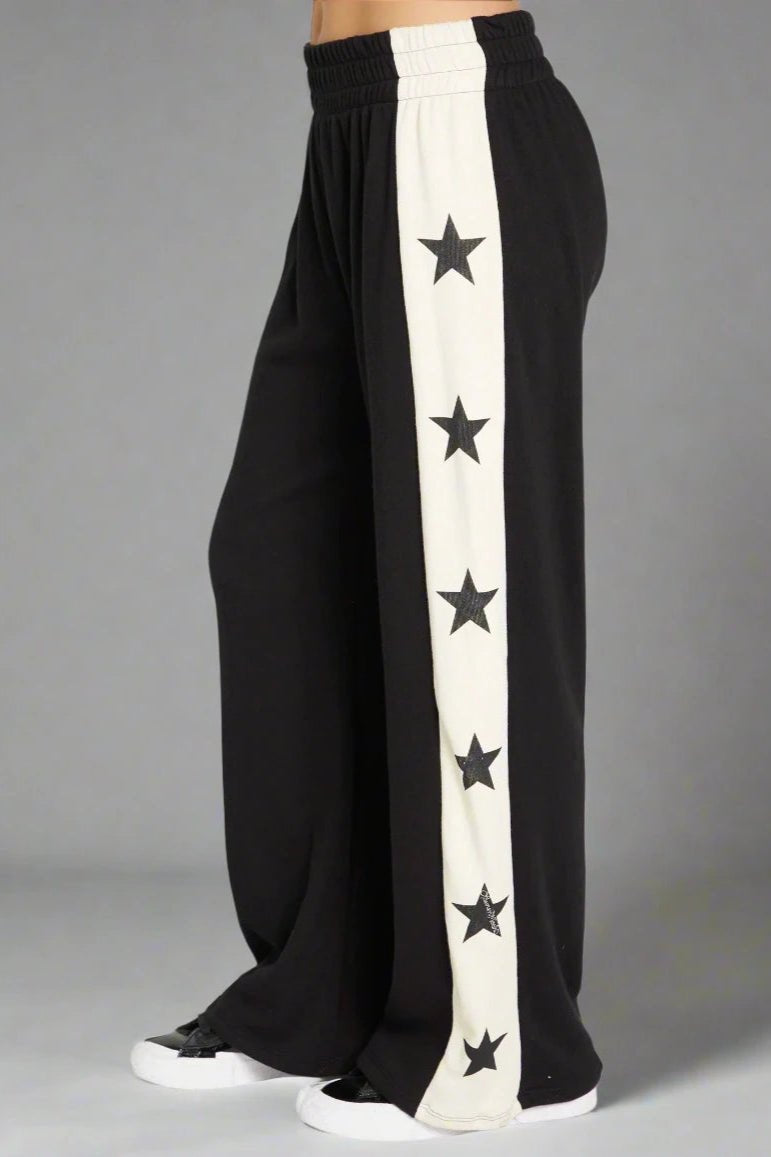 Shop Lauren Moshi Lauren Moshi Tawny Stars Wide Leg Pants Sweatpants for women – premium loungewear and festival fashion at Spoiled Brat