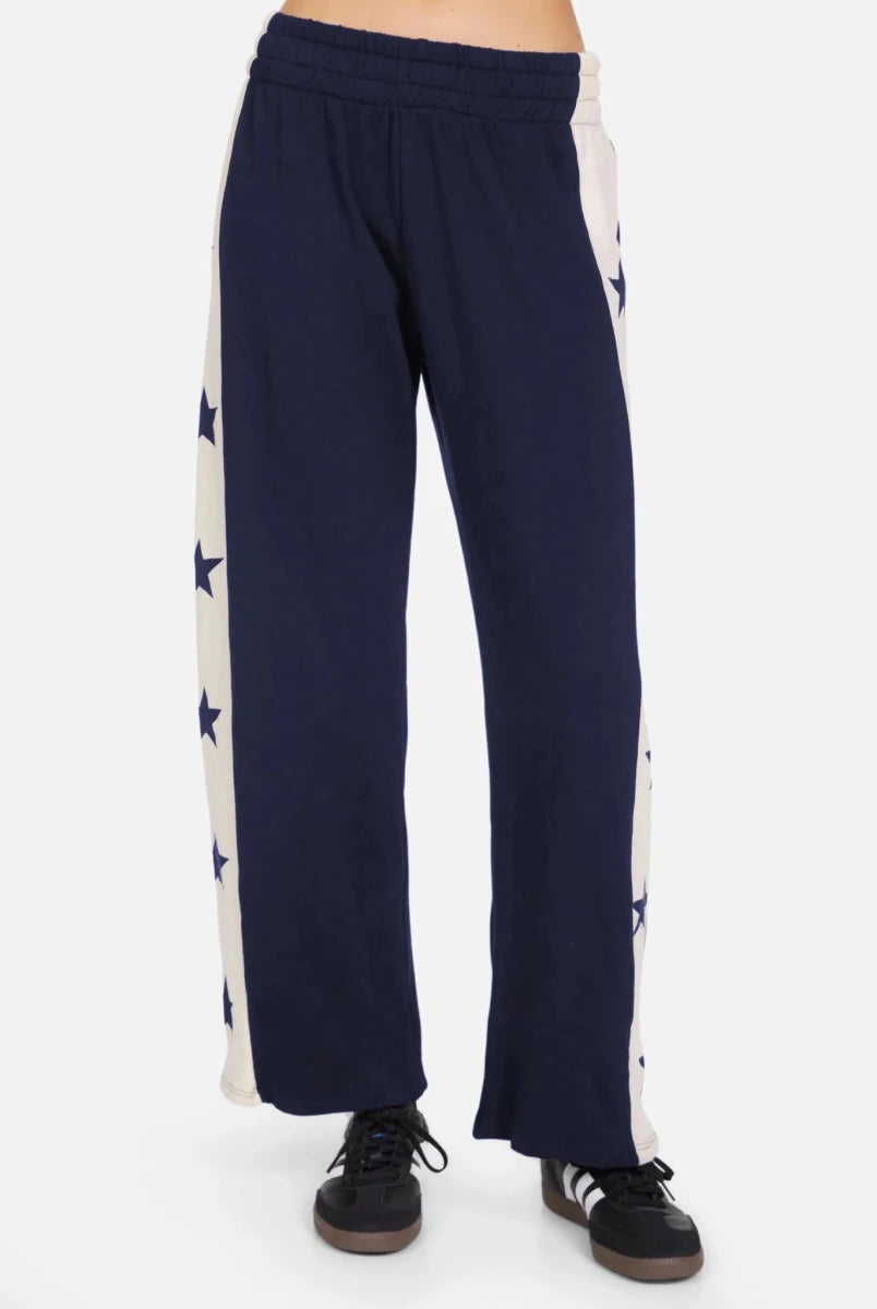 Shop Lauren Moshi Lauren Moshi Tawny Stars Wide Leg Pants Sweatpants for women – premium loungewear and festival fashion at Spoiled Brat