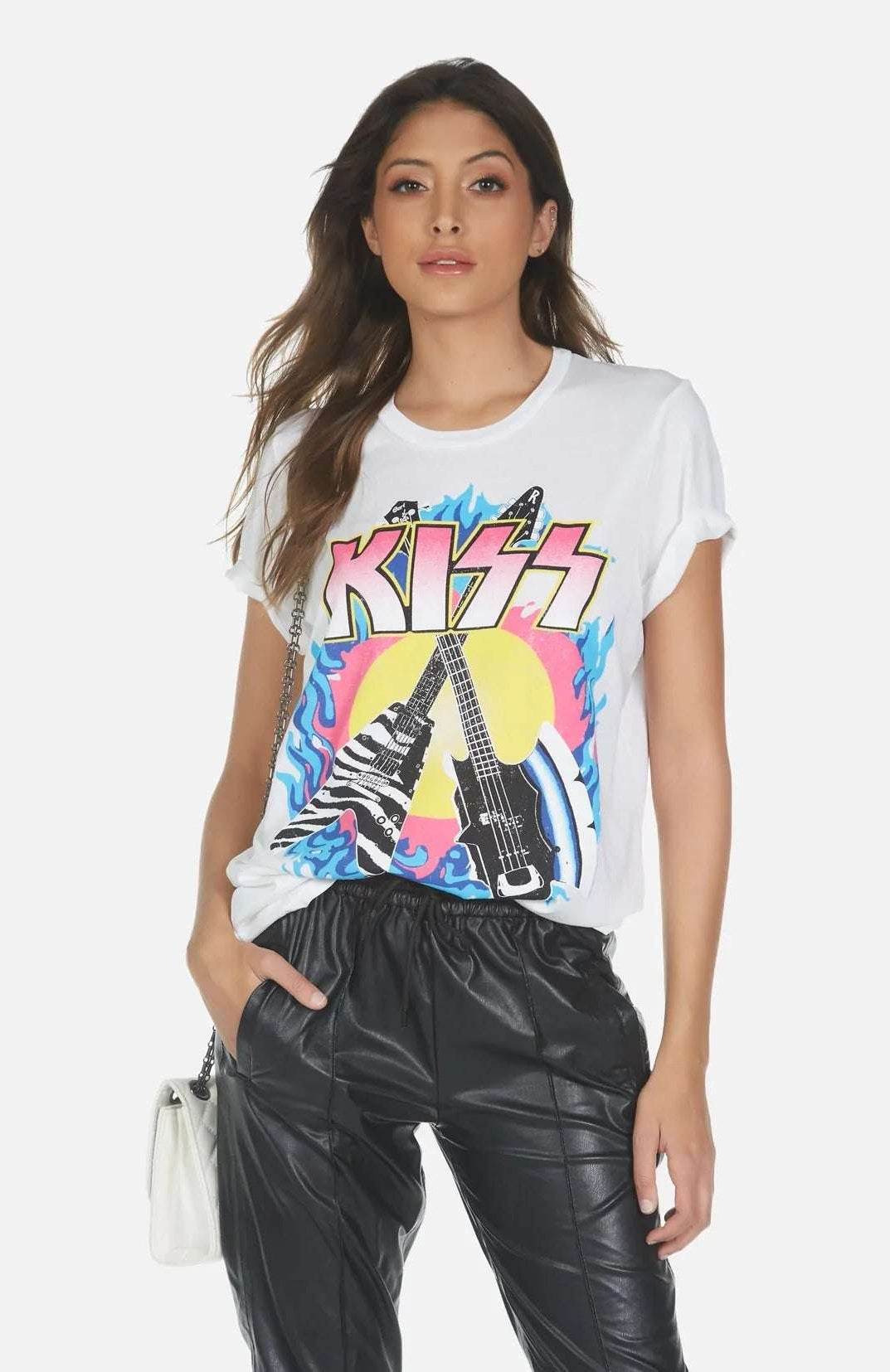 Lauren Moshi Wolf KISS Animalize T-Shirt T-Shirt by Lauren Moshi as seen on celebrities
