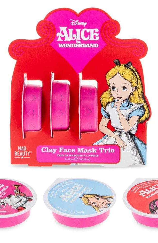 Shop Mad Beauty Disney Alice in Wonderland Clay Face Mask Trio Face Mask for women – premium loungewear and festival fashion at Spoiled Brat