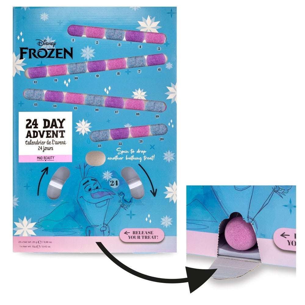 Shop Mad Beauty Disney Frozen Bath Fizzer Advent Calendar Advent Calendar for women – premium loungewear and festival fashion at Spoiled Brat