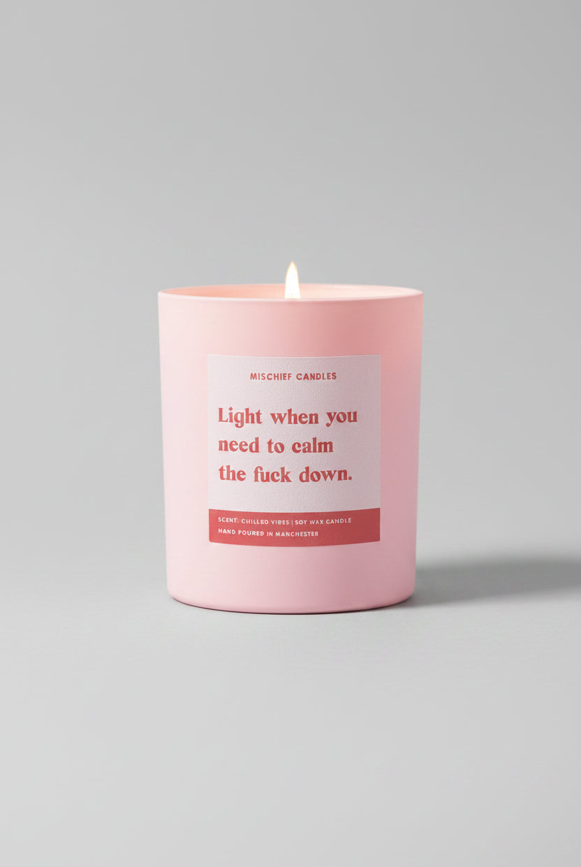 Shop Mischief Candles Funny Calm the Fuck Down Friendship Gift Funny Candle Candles for women – premium loungewear and festival fashion at Spoiled Brat