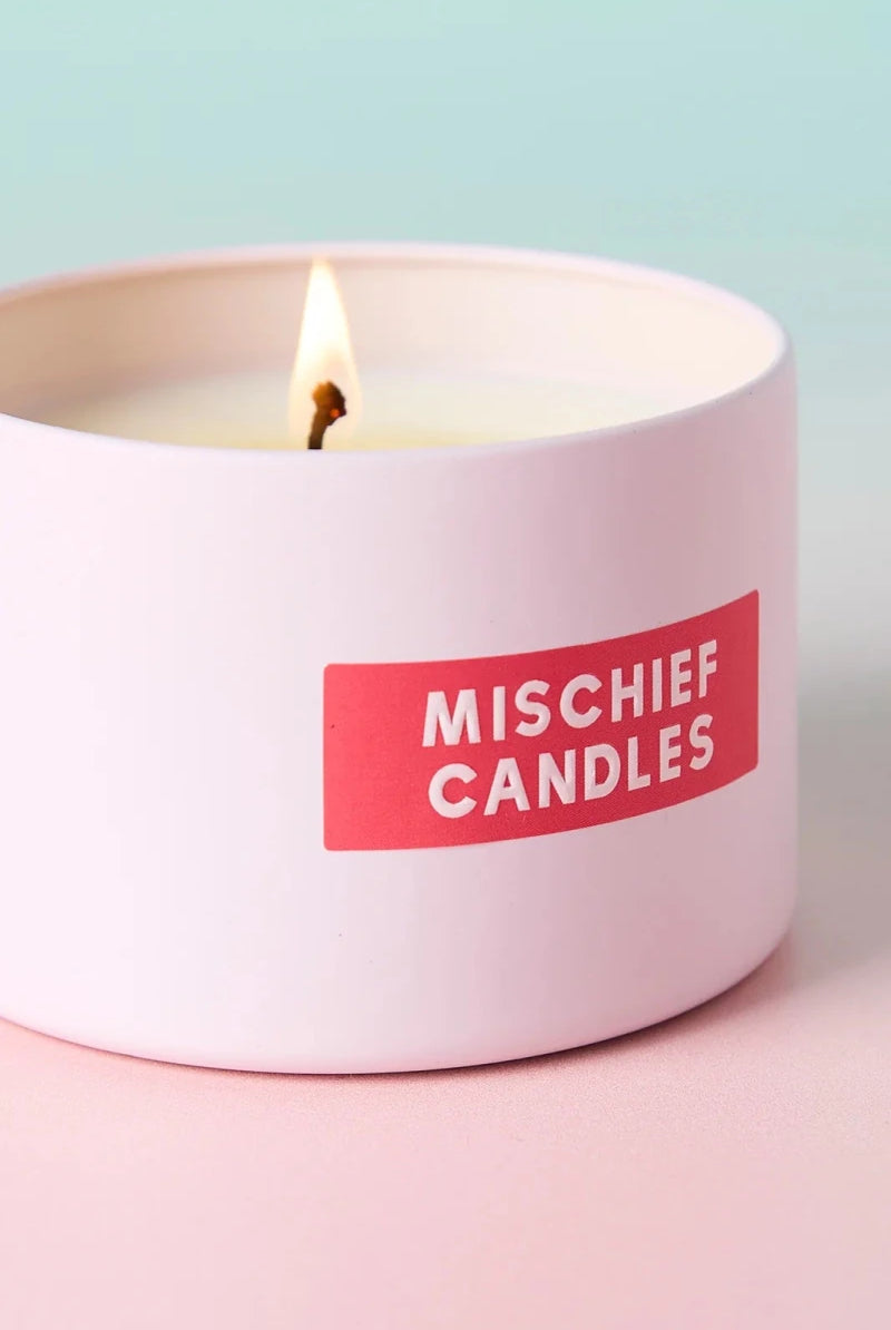 Shop Mischief Candles Hot Girls Do Pilates Pink Tin Candle Candles for women – premium loungewear and festival fashion at Spoiled Brat
