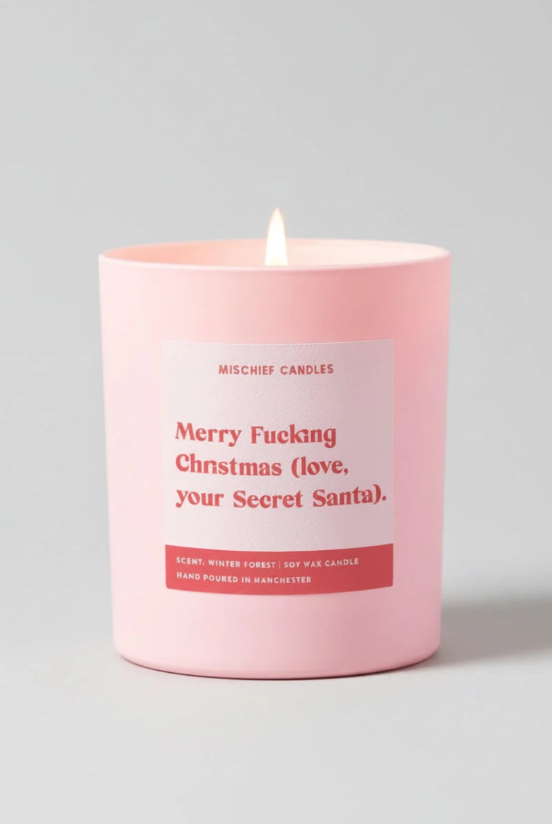 Shop Mischief Candles Love Your Secret Santa Scented Christmas Candle Candles for women – premium loungewear and festival fashion at Spoiled Brat