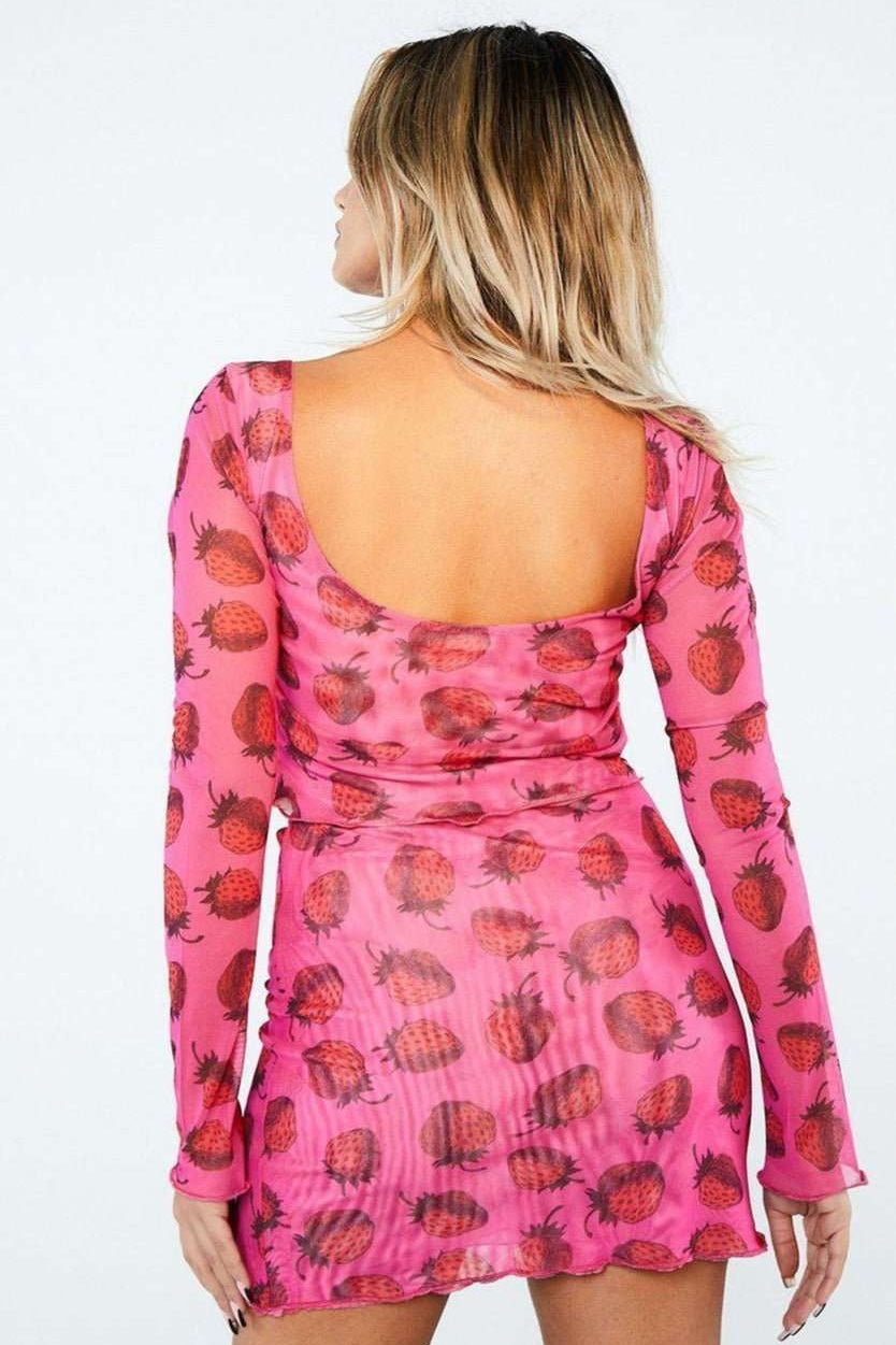 New Girl Order Strawberry Mesh Mini Skirt Mini Skirt by New Girl Order as seen on celebrities