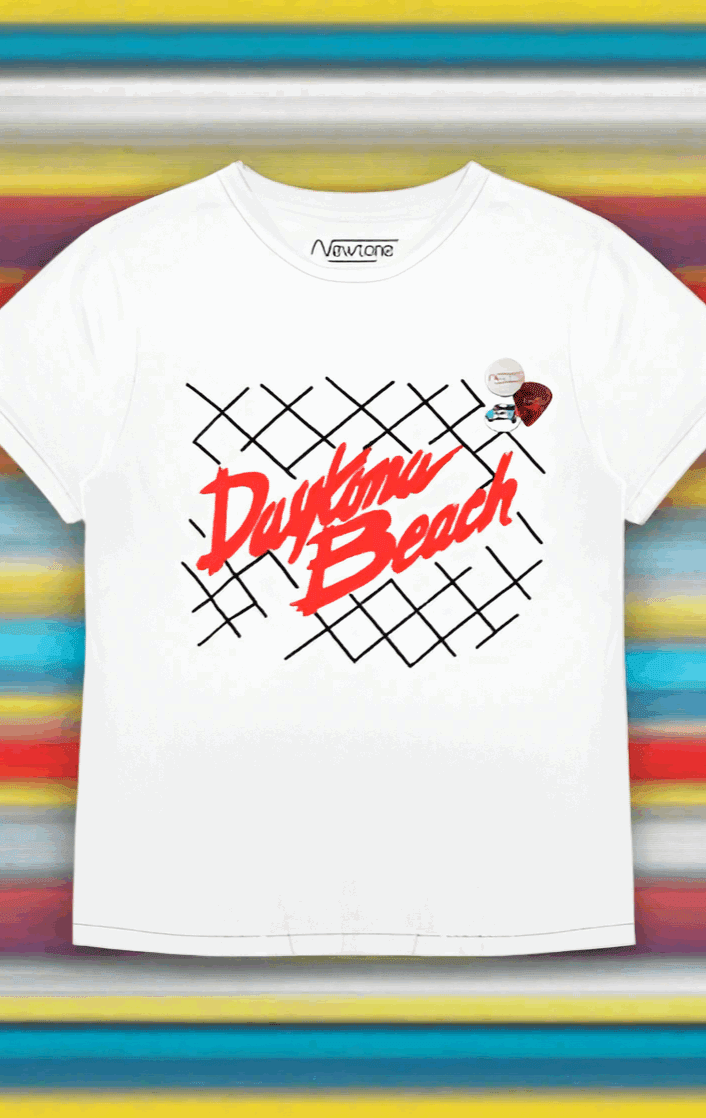 Shop Newtone Newtone Daytona Beach Starlight Racing Tee T-Shirt for women – premium loungewear and festival fashion at Spoiled Brat