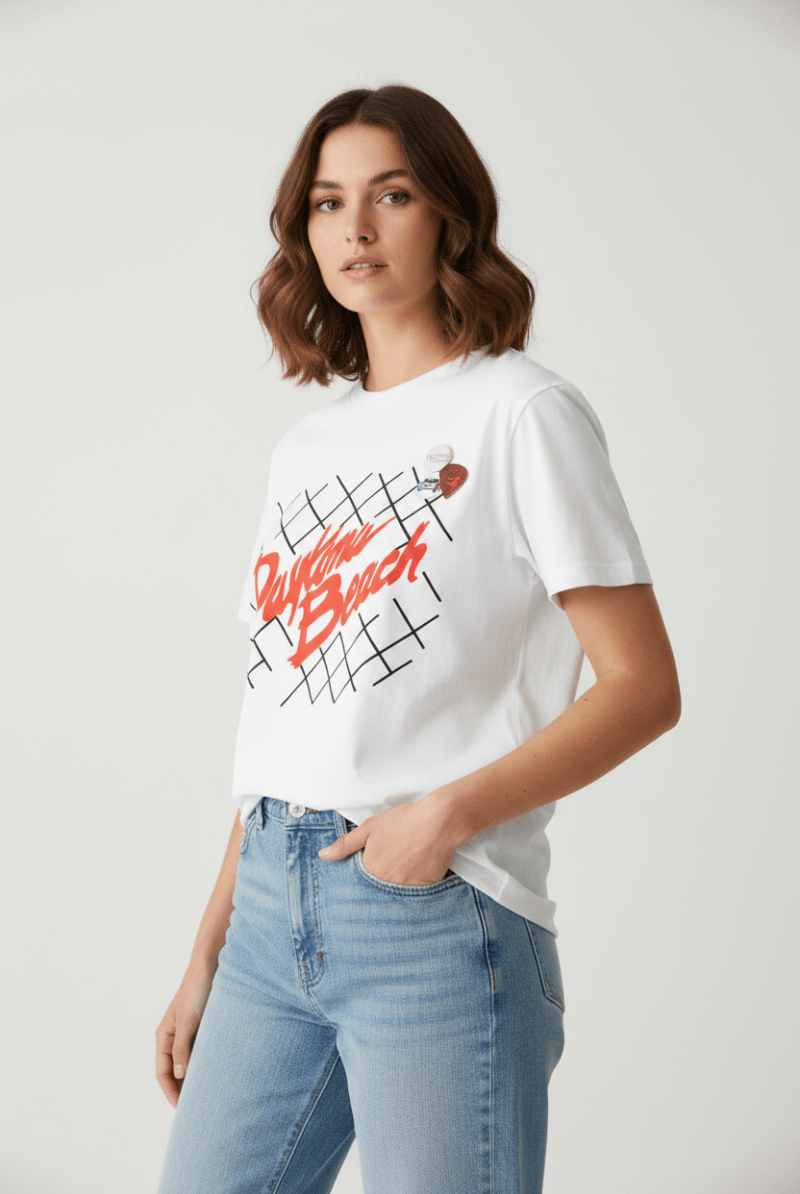 Shop Newtone Newtone Daytona Beach Starlight Racing Tee T-Shirt for women – premium loungewear and festival fashion at Spoiled Brat