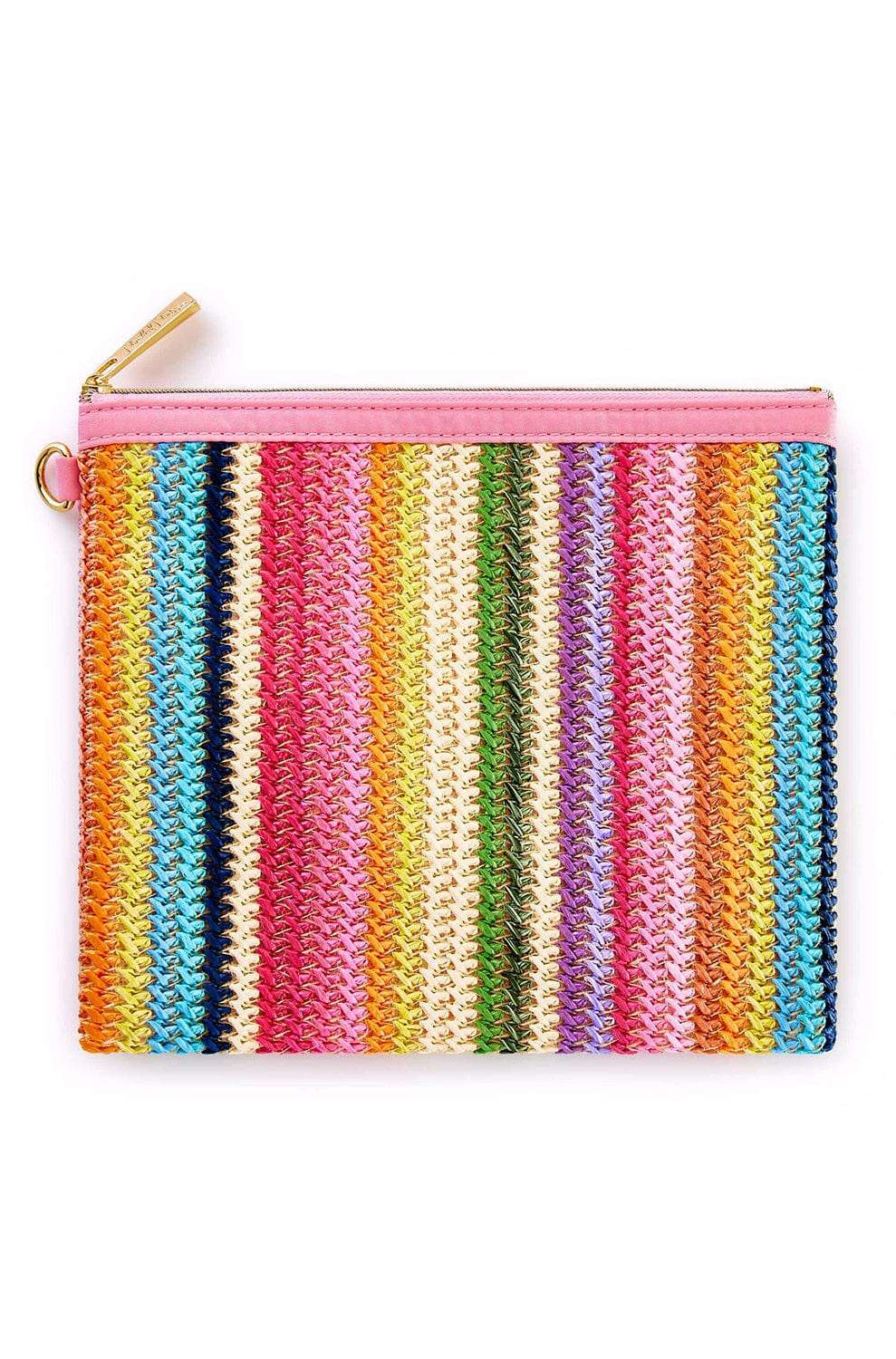 Shop Packed Party Packed Party Bring On The Fun Luxe Woven Rainbow Everything Pouch Bag Clutch Bag for women – premium loungewear and festival fashion at Spoiled Brat