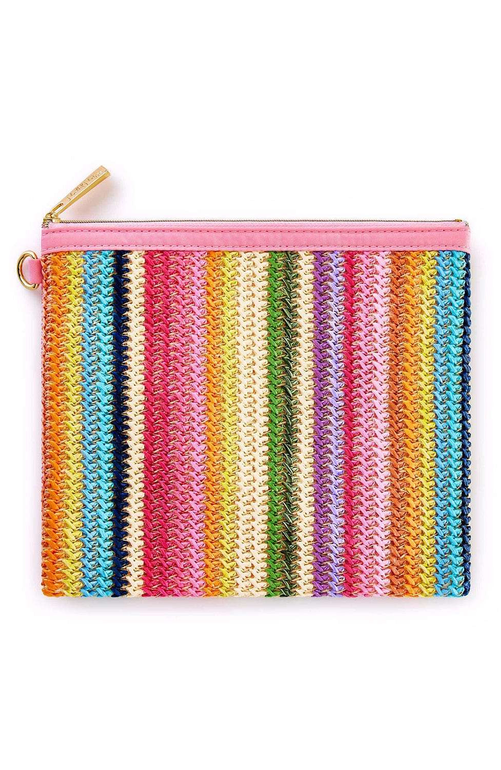 Shop Packed Party Packed Party Bring On The Fun Luxe Woven Rainbow Everything Pouch Bag Clutch Bag for women – premium loungewear and festival fashion at Spoiled Brat