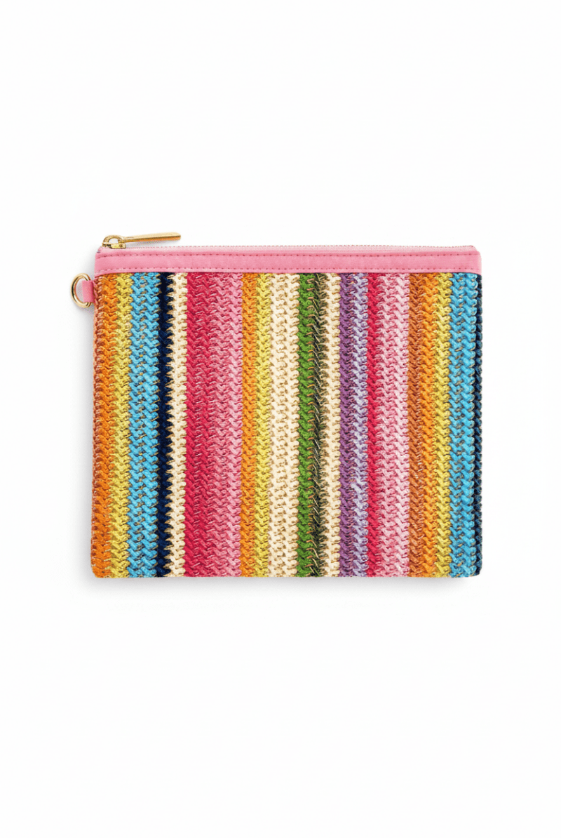 Shop Packed Party Packed Party Bring On The Fun Luxe Woven Rainbow Everything Pouch Bag Clutch Bag for women – premium loungewear and festival fashion at Spoiled Brat