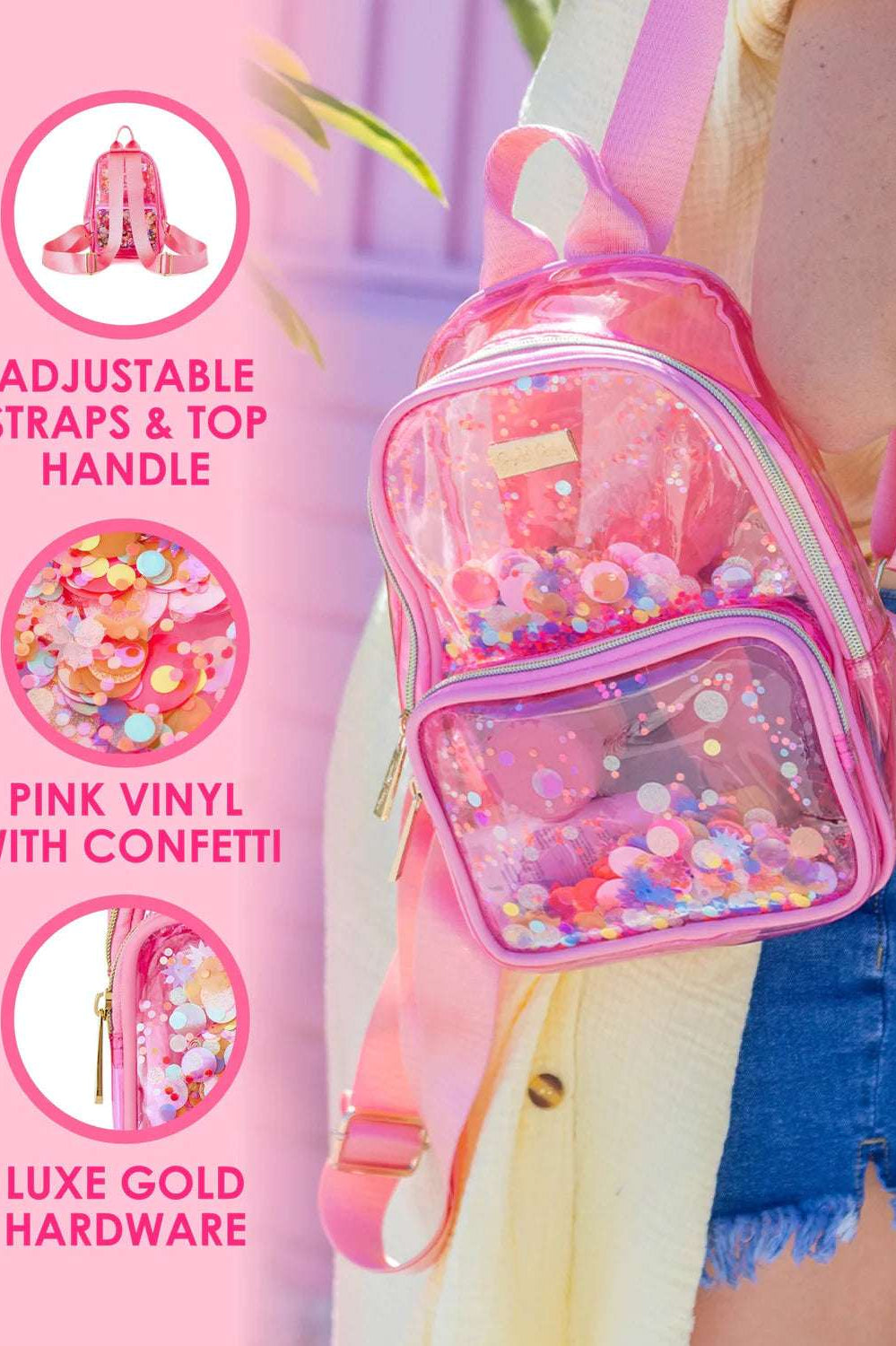 Packed Party Bring On The Fun Mini Confetti Backpack by Packed Party – Backpack – Pink | Spoiled Brat UK
