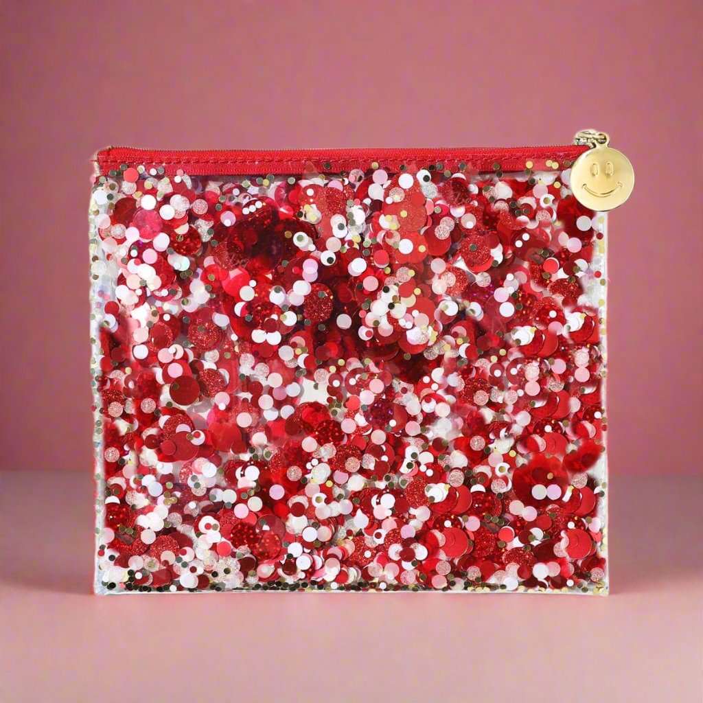 Packed Party Spirit Squad Rally Red Confetti Everything Pouch by Packed Party – Clutch Bag – Red | Spoiled Brat UK