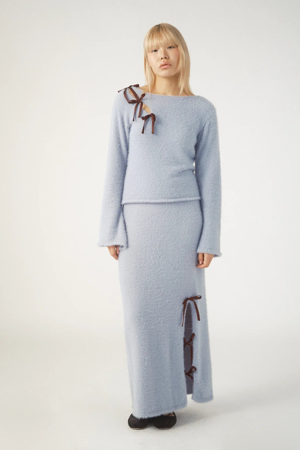 Shop Pixie and Peach Pixie & Peach Chloe Cosy Bow Top Jumper for women – premium loungewear and festival fashion at Spoiled Brat