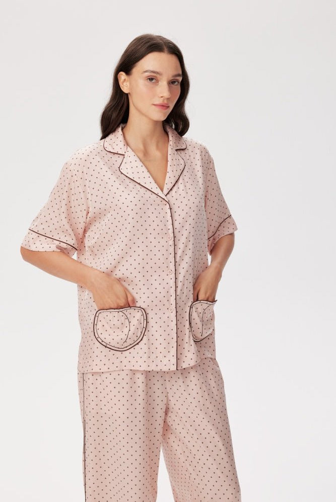 Shop Pixie and Peach Pixie & Peach Chrissie Short Sleeve Shirt Shirt for women – premium loungewear and festival fashion at Spoiled Brat