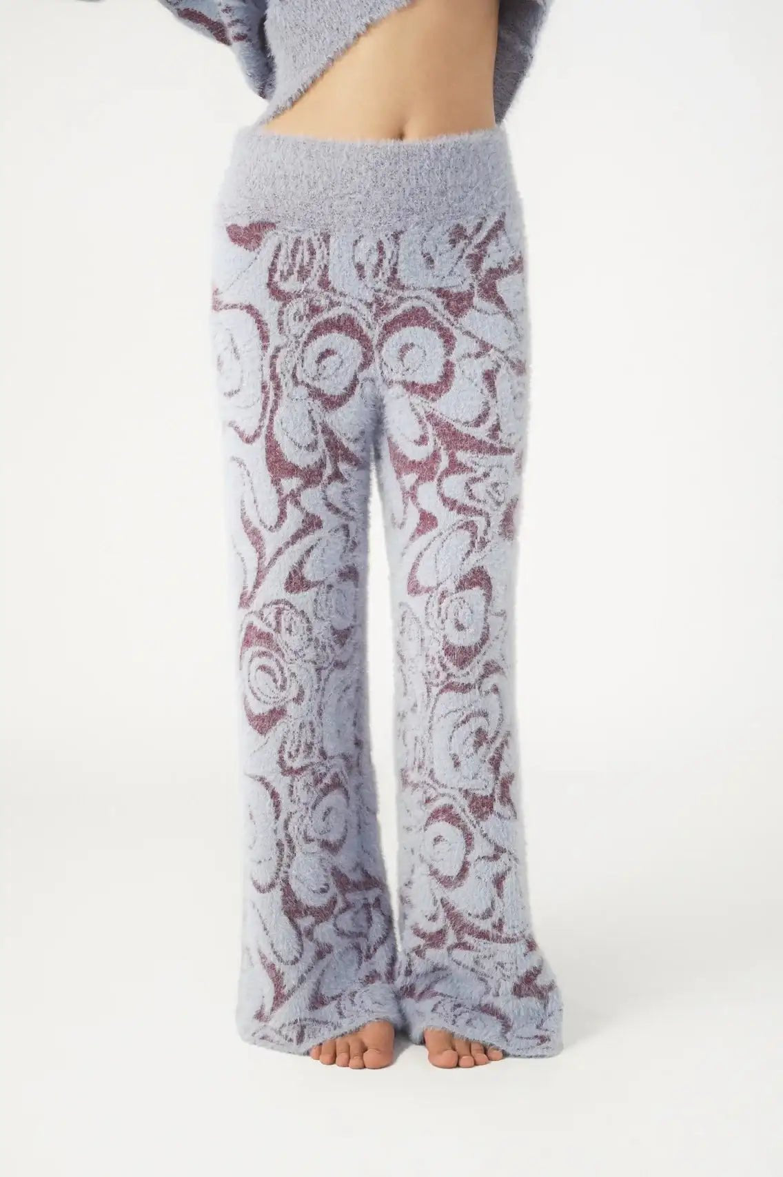 Shop Pixie and Peach Pixie & Peach Hope Jacquard Knitted Trouser Trousers for women – premium loungewear and festival fashion at Spoiled Brat