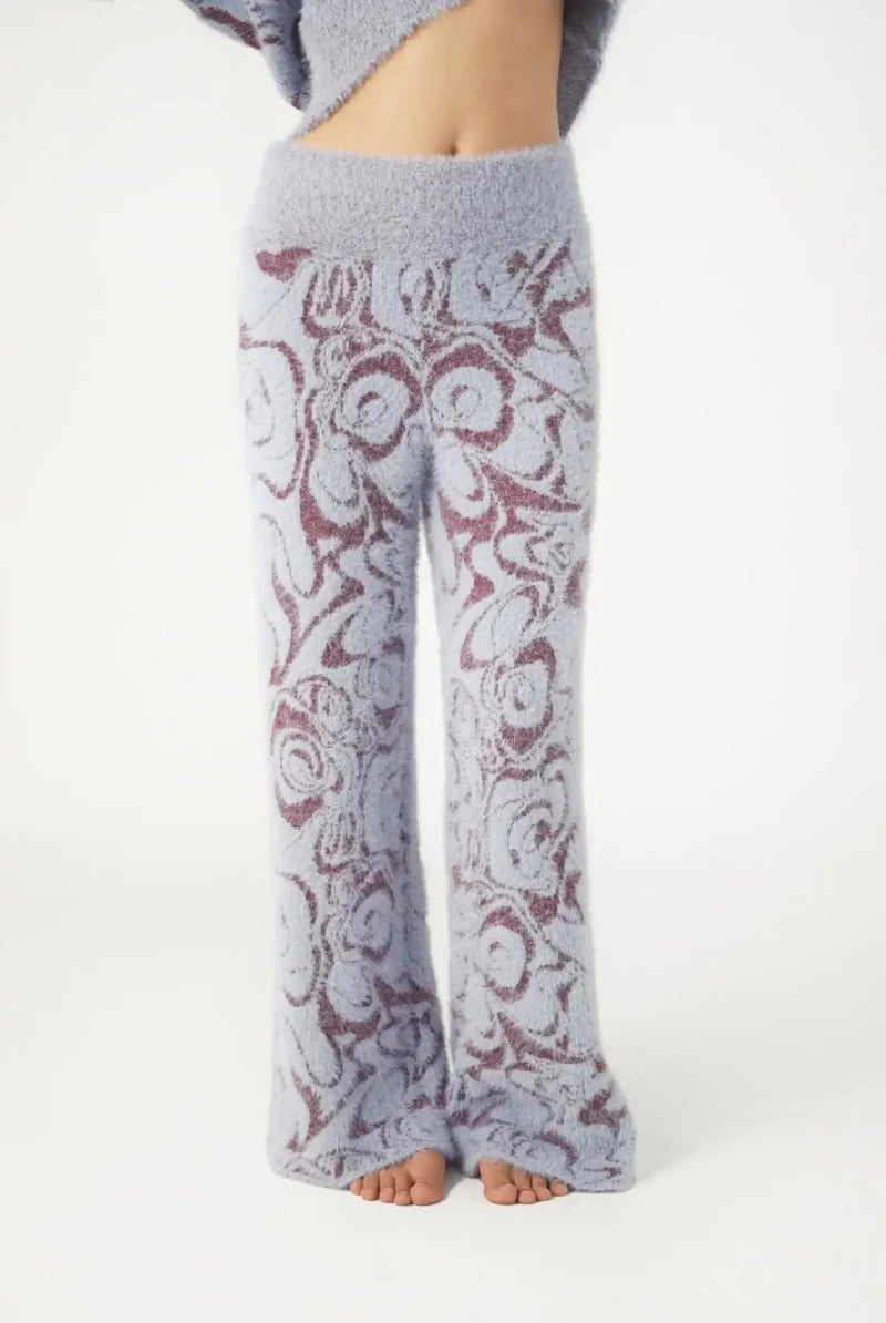 Shop Pixie and Peach Pixie & Peach Hope Jacquard Knitted Trouser Trousers for women – premium loungewear and festival fashion at Spoiled Brat