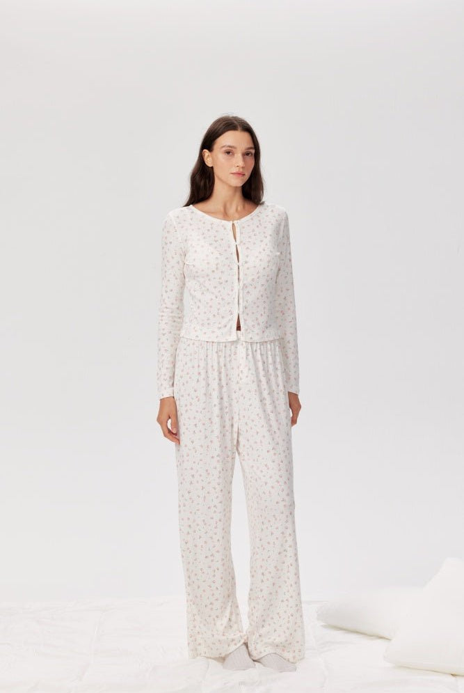 Shop Pixie and Peach Pixie & Peach Peachy Floral Trousers Trousers for women – premium loungewear and festival fashion at Spoiled Brat