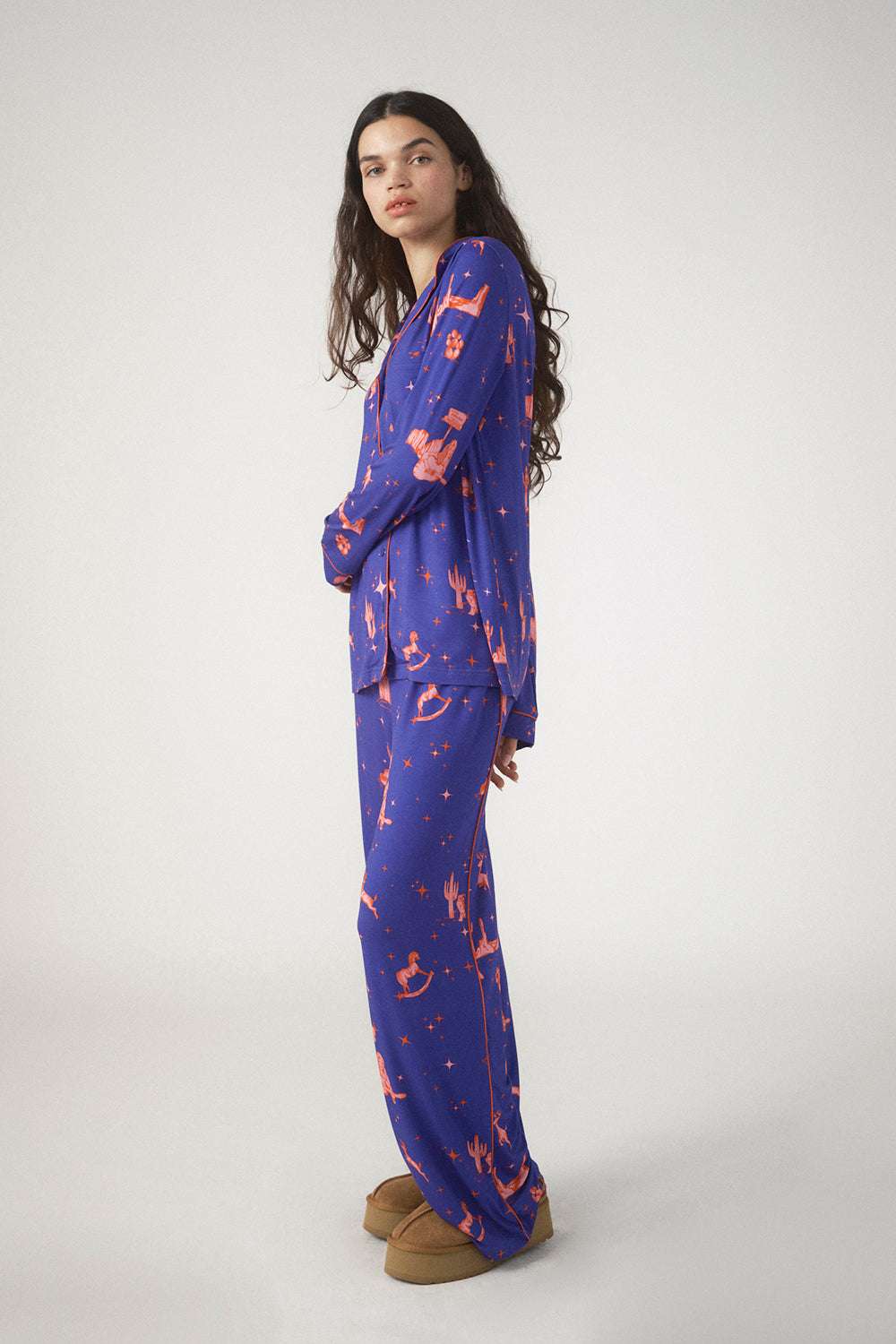 Shop Pixie and Peach Pixie & Peach Rodeo Reindeer Pyjama Set Pyjamas for women – premium loungewear and festival fashion at Spoiled Brat