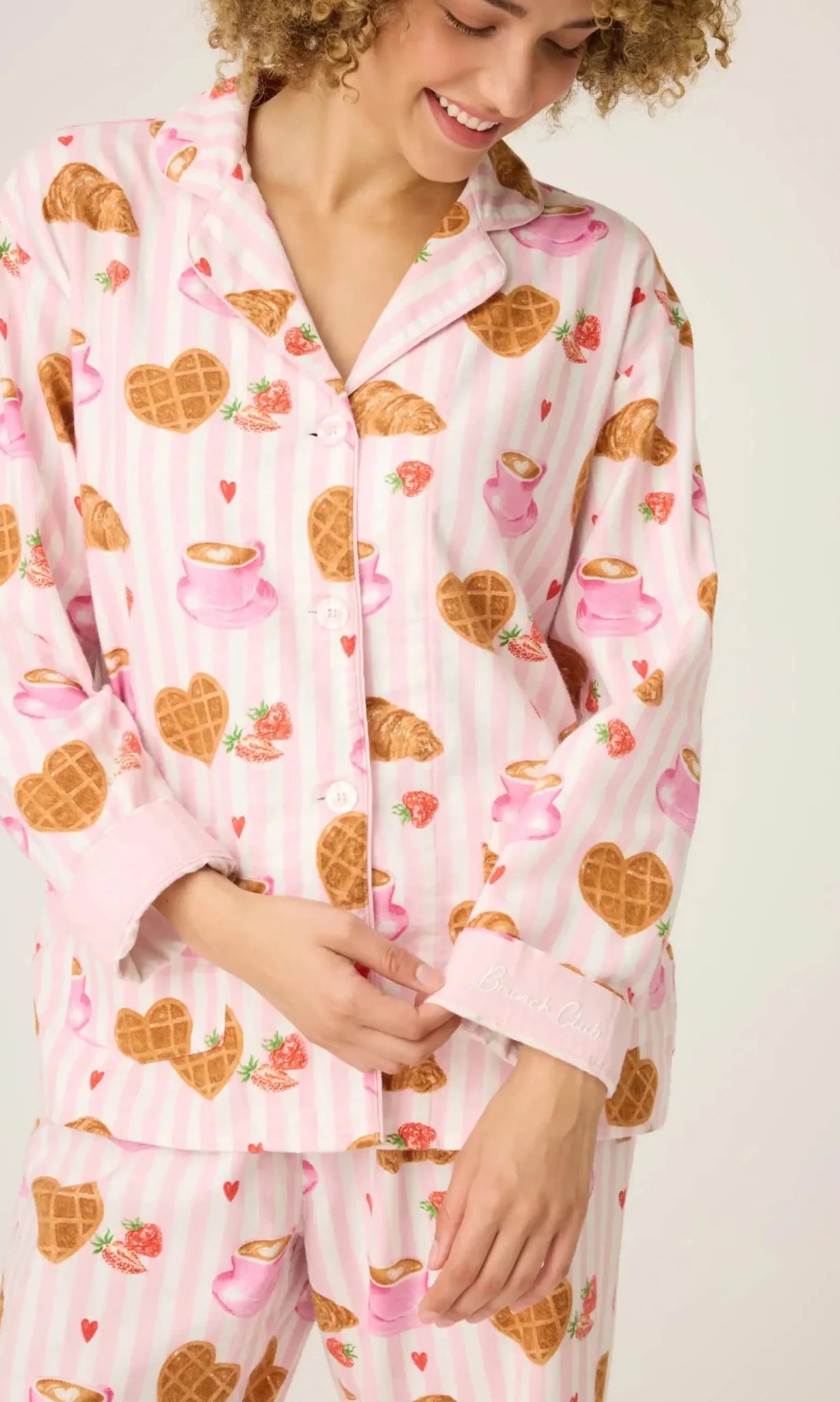 PJ Salvage Brunch Club Breakfast 3 - Piece Flannel PJ Set - Spoiled Brat