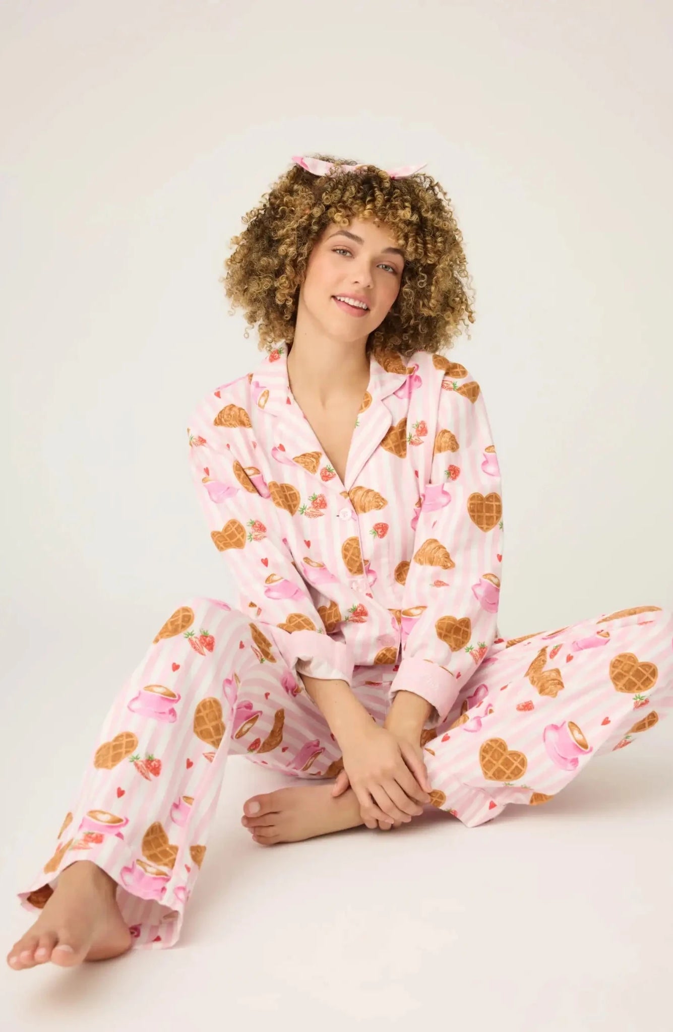 Shop PJ Salvage PJ Salvage Brunch Club Breakfast 3 - Piece Flannel PJ Set Pyjamas for women – premium loungewear and festival fashion at Spoiled Brat