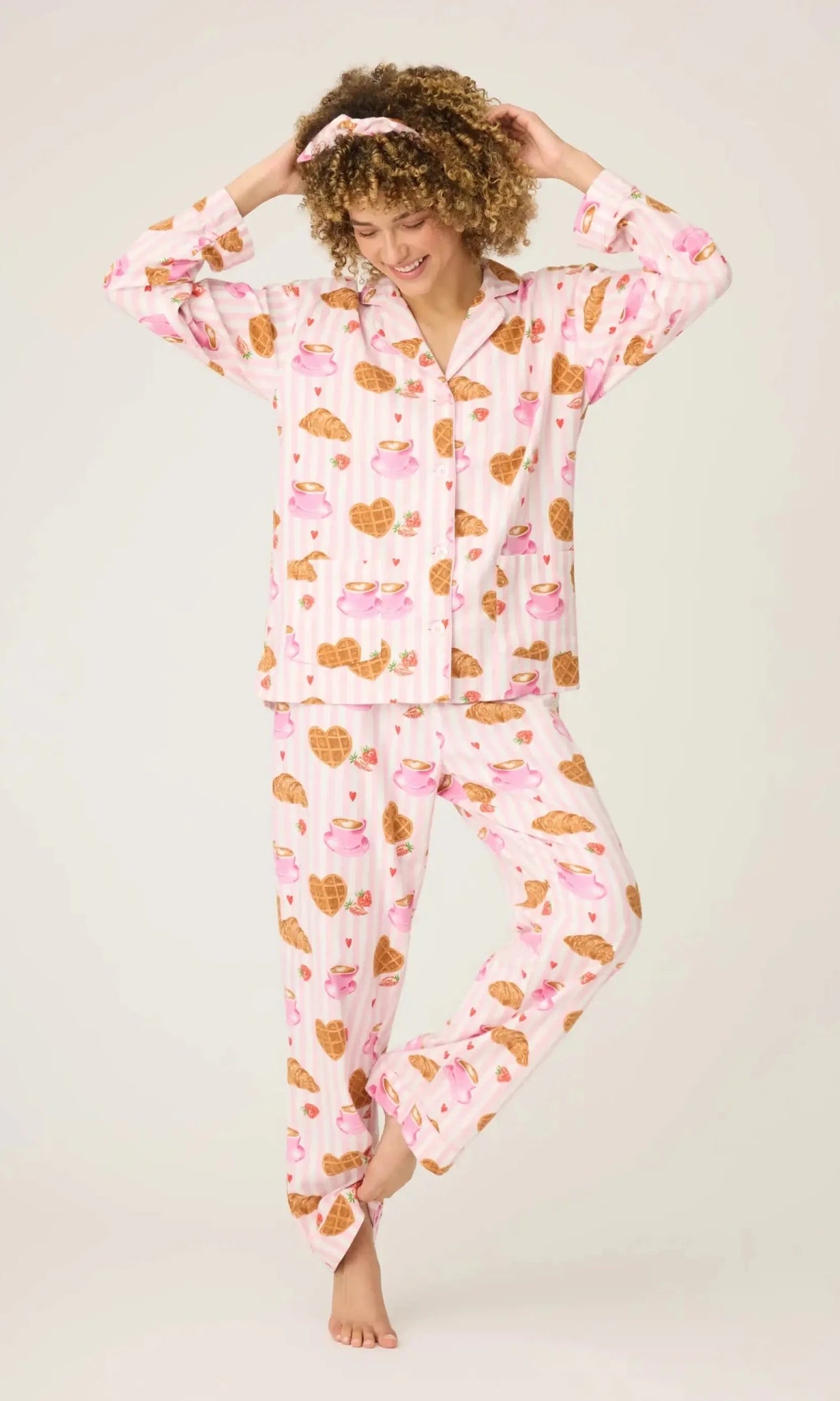 PJ Salvage Brunch Club Breakfast 3 - Piece Flannel PJ Set - Spoiled Brat