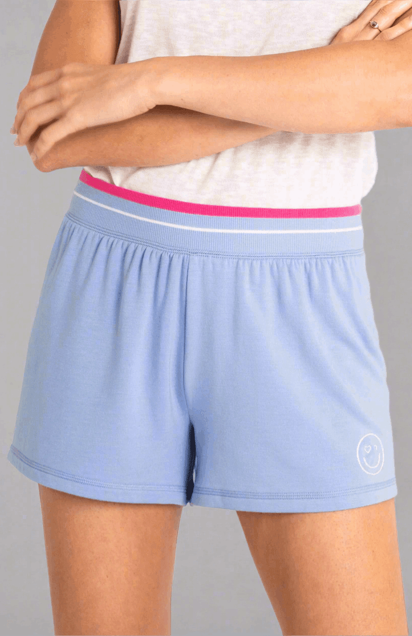 Shop PJ Salvage PJ Salvage Choose Happy Blue PJ Shorts Pyjamas for women – premium loungewear and festival fashion at Spoiled Brat