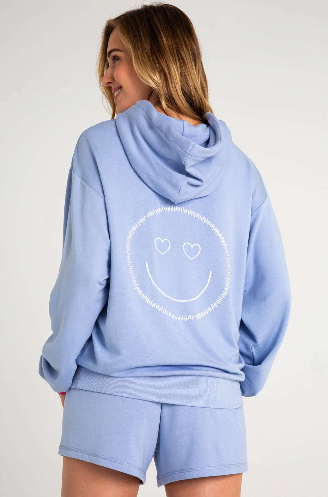 Shop PJ Salvage PJ Salvage Choose Happy Long Sleeve Hooded Top Hooded Sweatshirt for women – premium loungewear and festival fashion at Spoiled Brat