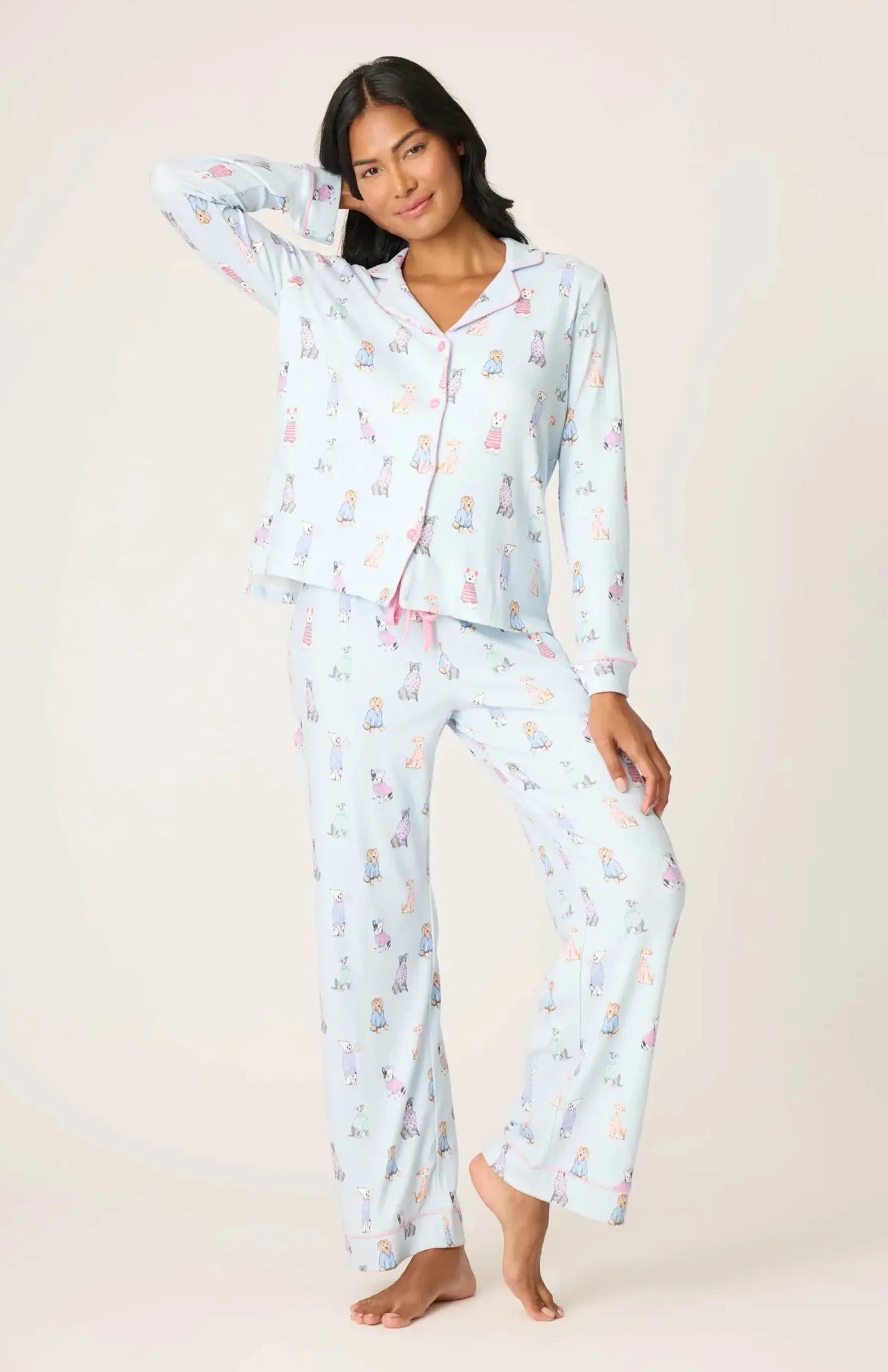 Shop PJ Salvage PJ Salvage Doggone Cold Dog Print Pointelle PJ Set Pyjamas for women – premium loungewear and festival fashion at Spoiled Brat