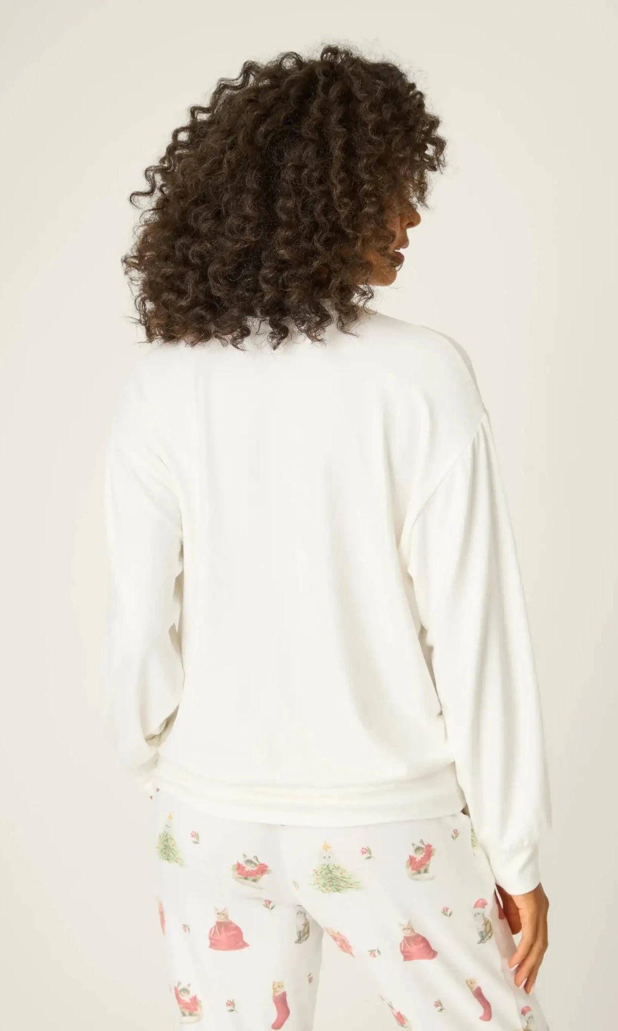 PJ Salvage Feline Festive Cat Print Sweater as seen on Chloe Sims - Spoiled Brat