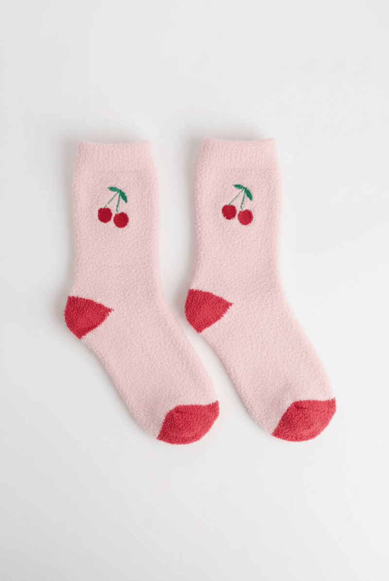 Shop PJ Salvage PJ Salvage Life is Sweet Cherry Fun Socks Socks for women – premium loungewear and festival fashion at Spoiled Brat