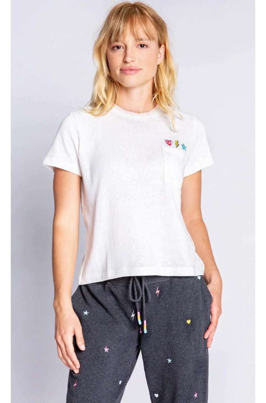 PJ Salvage One Love Embroidered T-Shirt T-Shirt by PJ Salvage as seen on celebrities