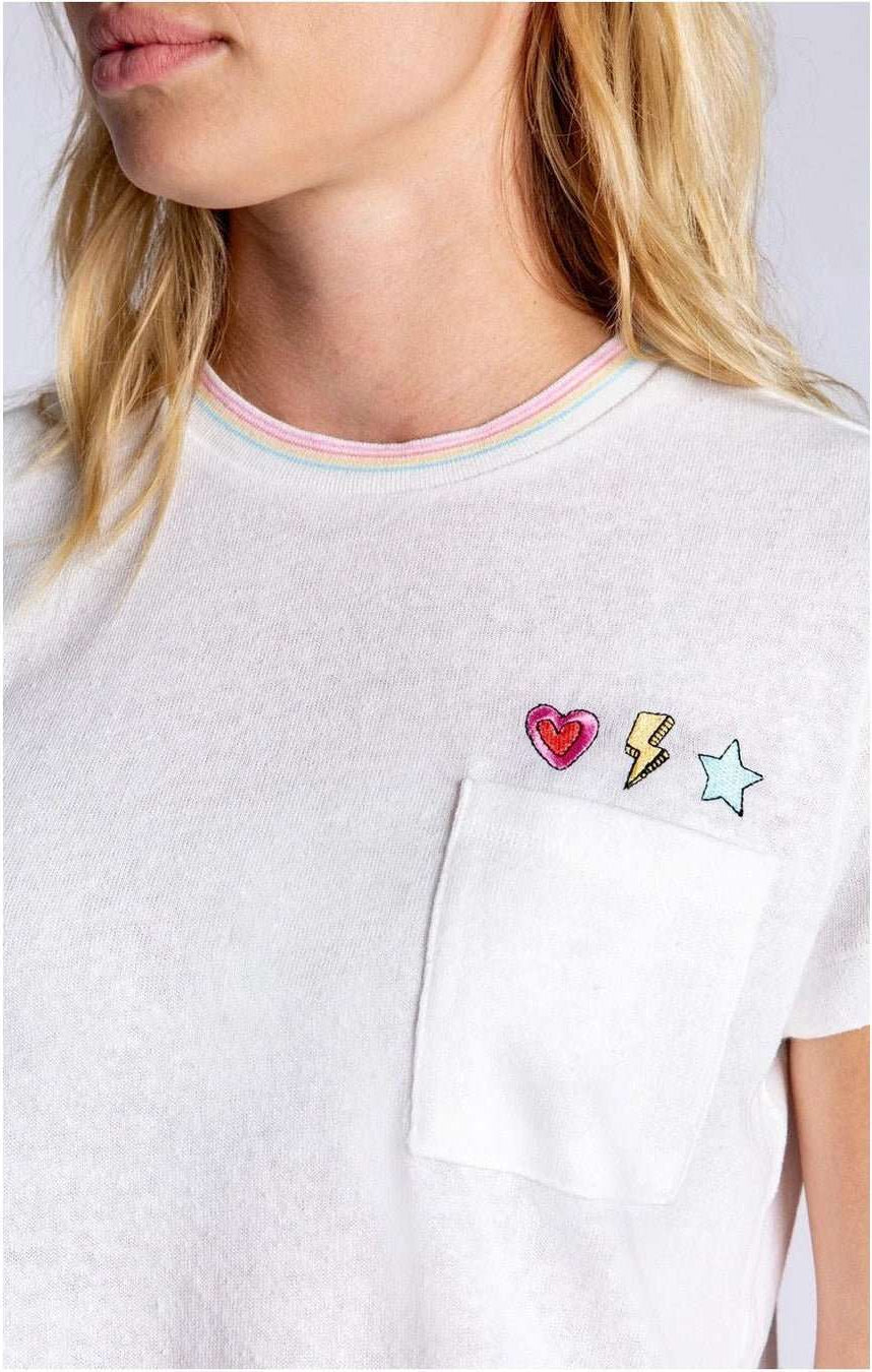 PJ Salvage One Love Embroidered T-Shirt T-Shirt by PJ Salvage as seen on celebrities