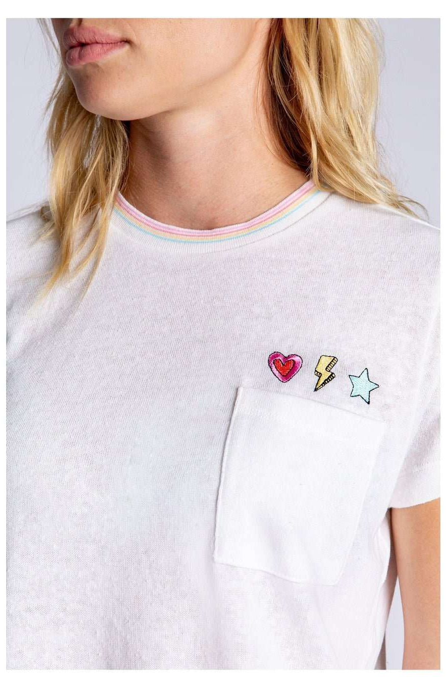 PJ Salvage One Love Embroidered T-Shirt T-Shirt by PJ Salvage as seen on celebrities