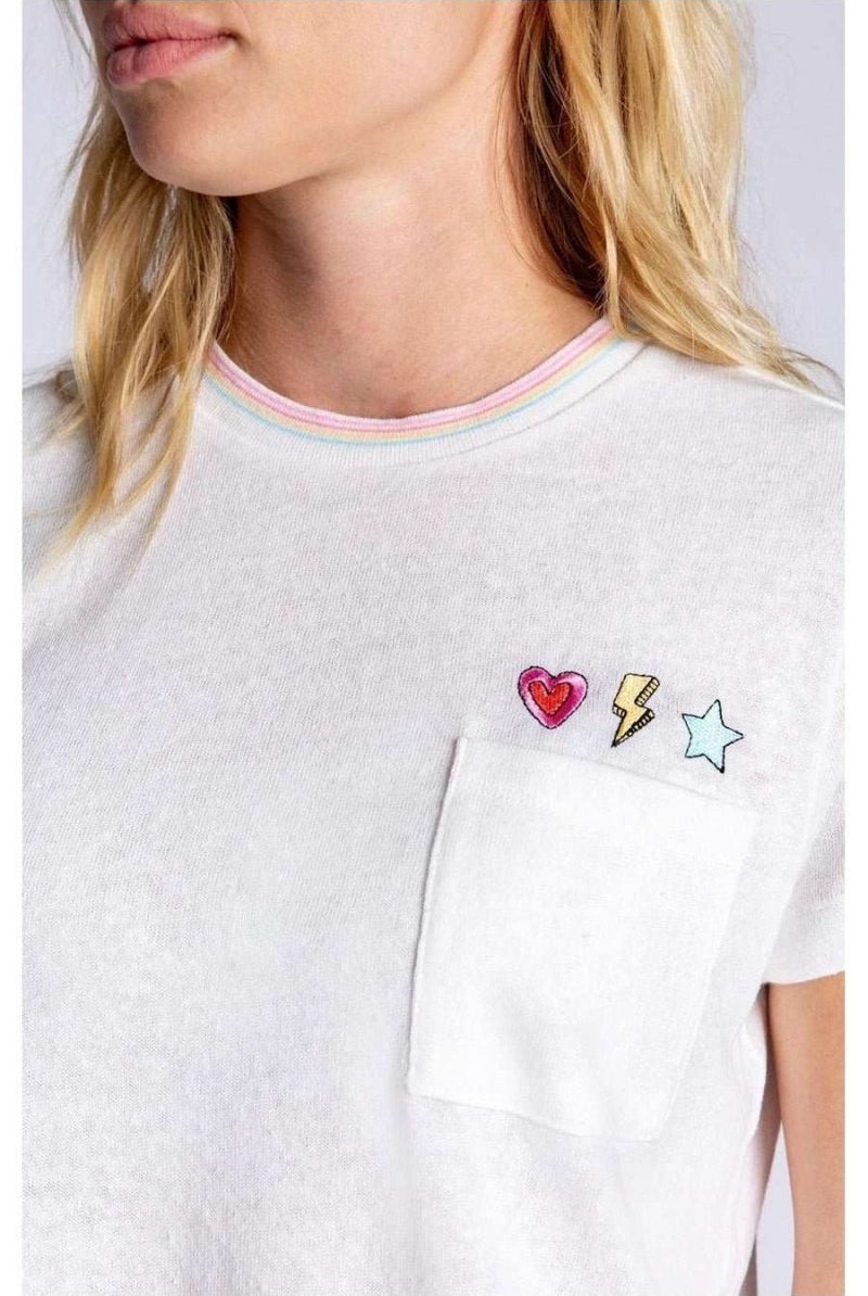 Shop PJ Salvage PJ Salvage One Love Embroidered T-Shirt T-Shirt for women – premium loungewear and festival fashion at Spoiled Brat